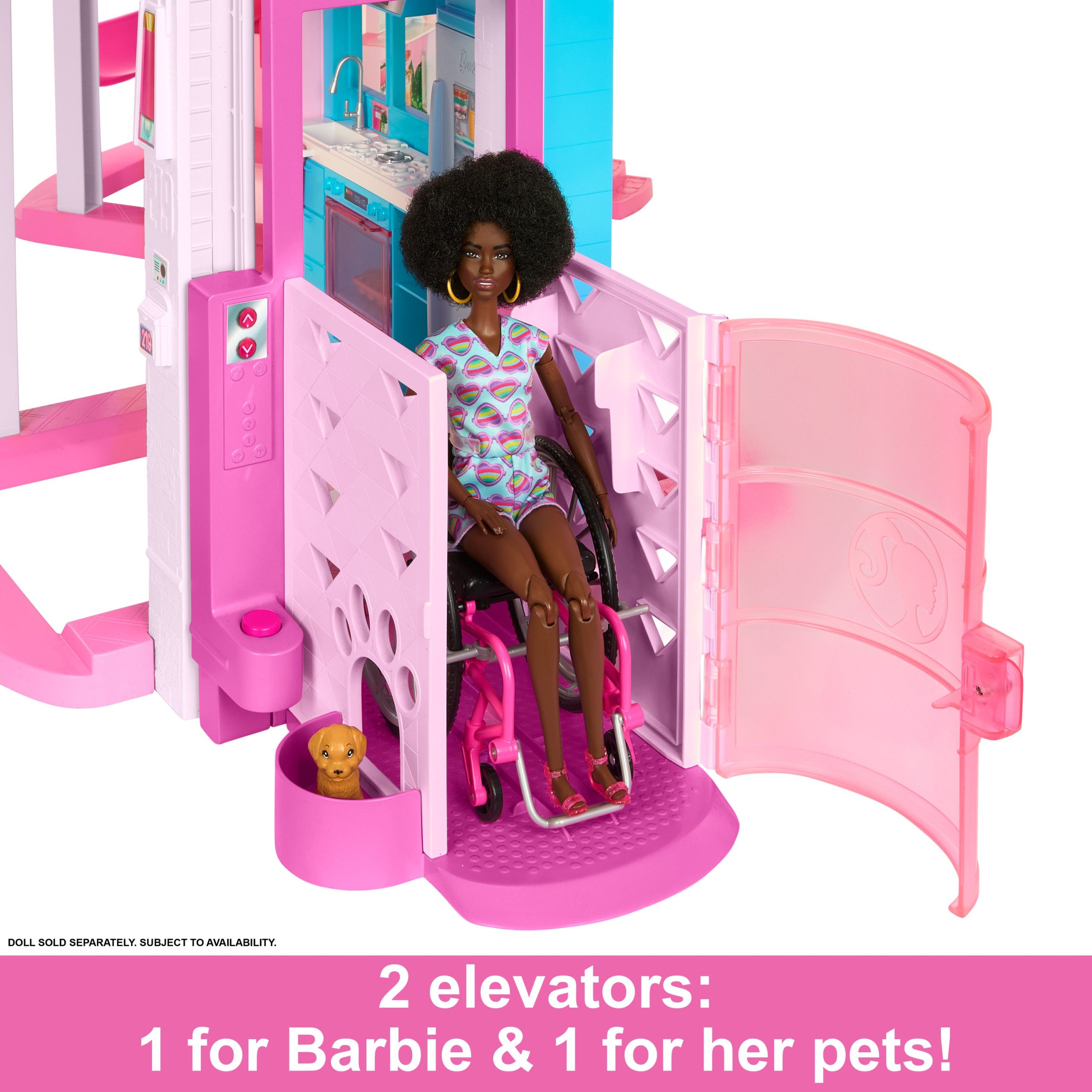 Barbie Dreamhouse. Pool Party Doll House With 75+ Pieces And 3-Story Slide. Barbie House Playset. Pet Elevator And Puppy Play Areas - Image 5