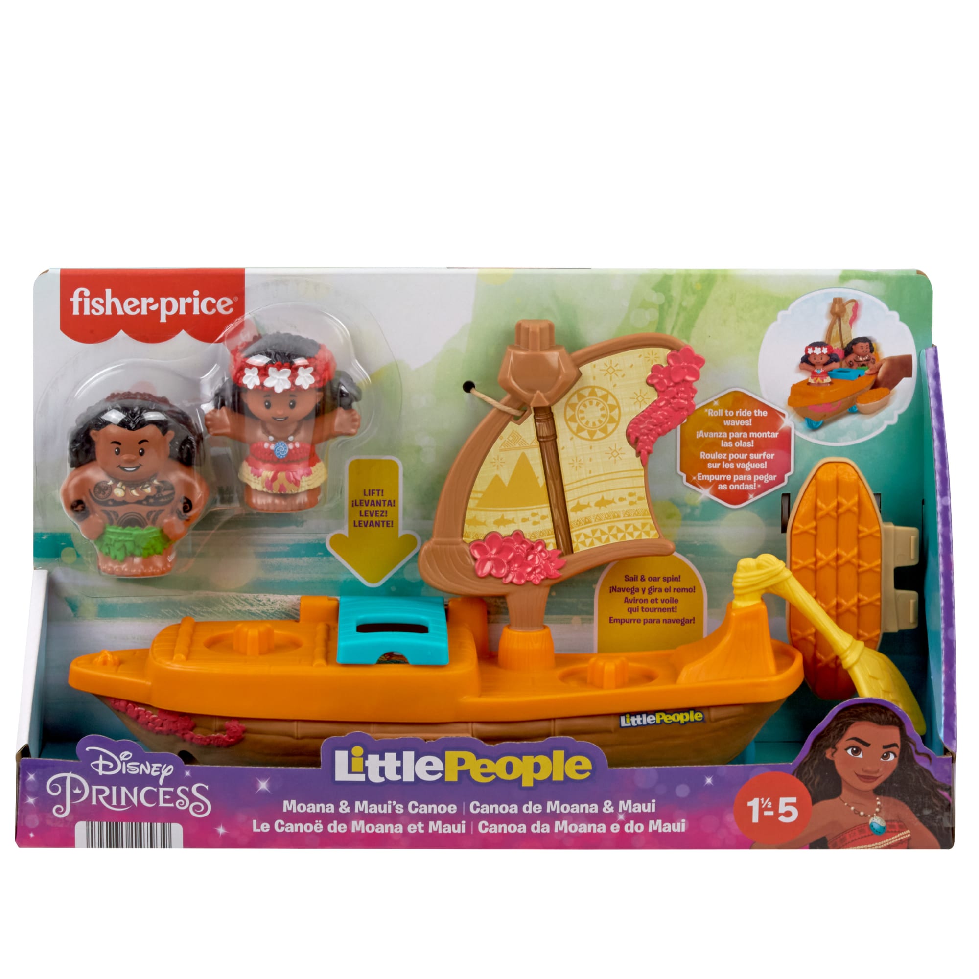 Little People Princesses Disney Le Canoë de Moana et Maui - Image 6