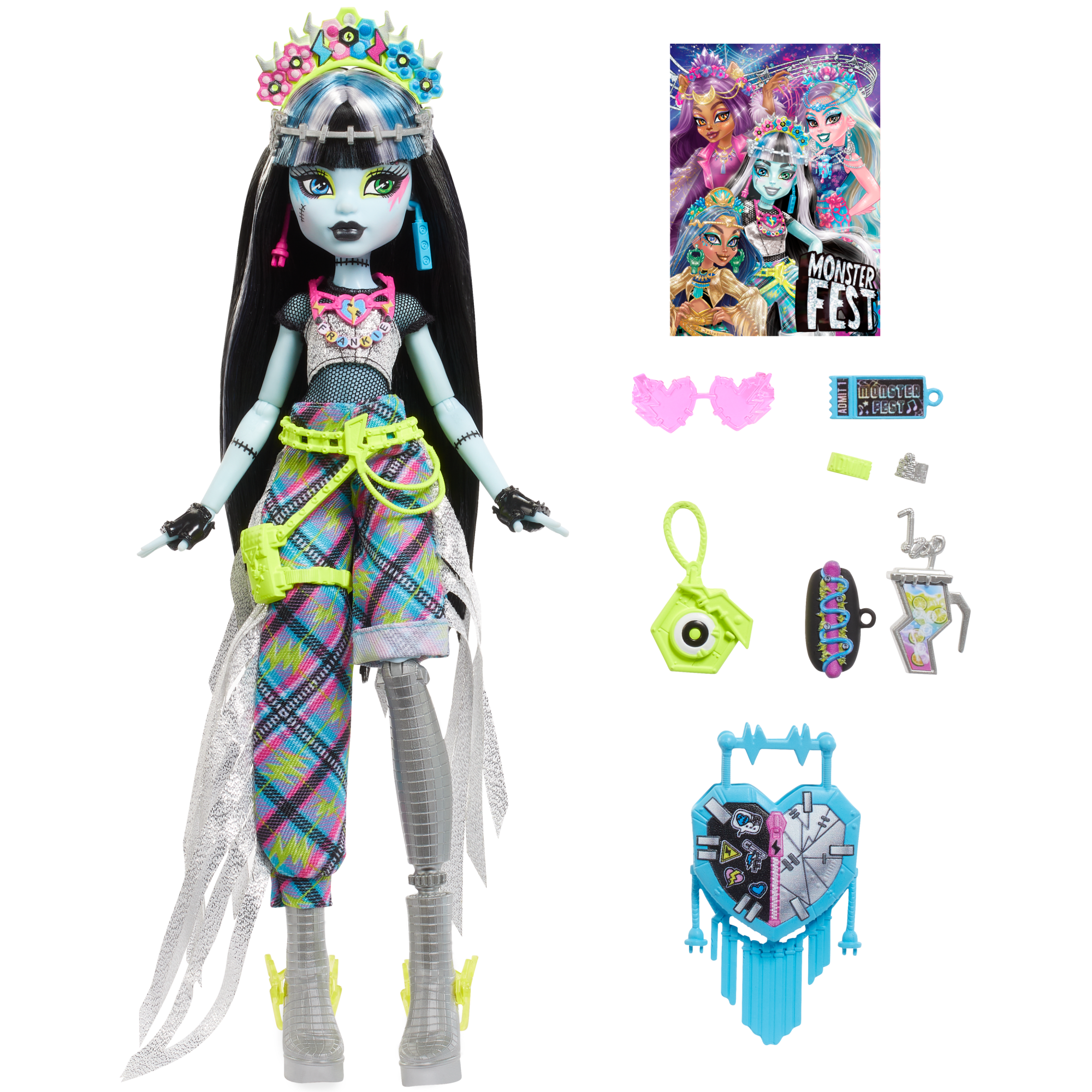 Monster High Monster Fest Frankie Stein Fashion Doll With Festival Outfit. Band Poster And Accessories - Image 5
