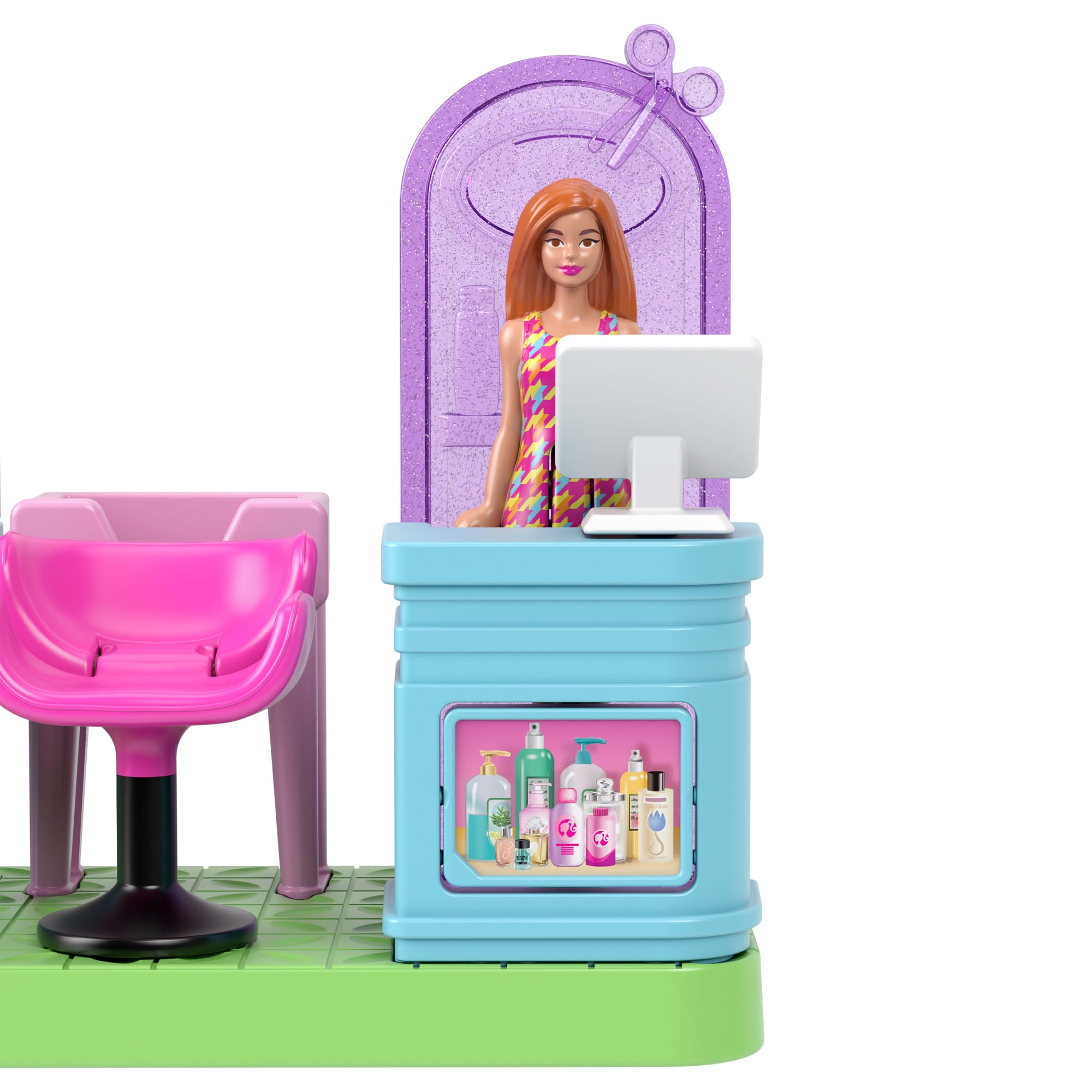 Barbie Mini Barbieland Poupée et Coffret de Jeu Salon de Coiffure - Image 4