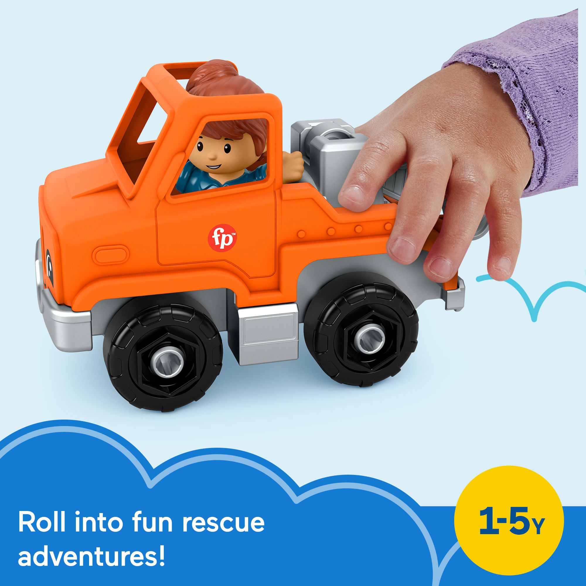 Fisher-Price Little People Help And Go Tow Truck & Figure Set For Toddlers. 2 Pieces - Image 12