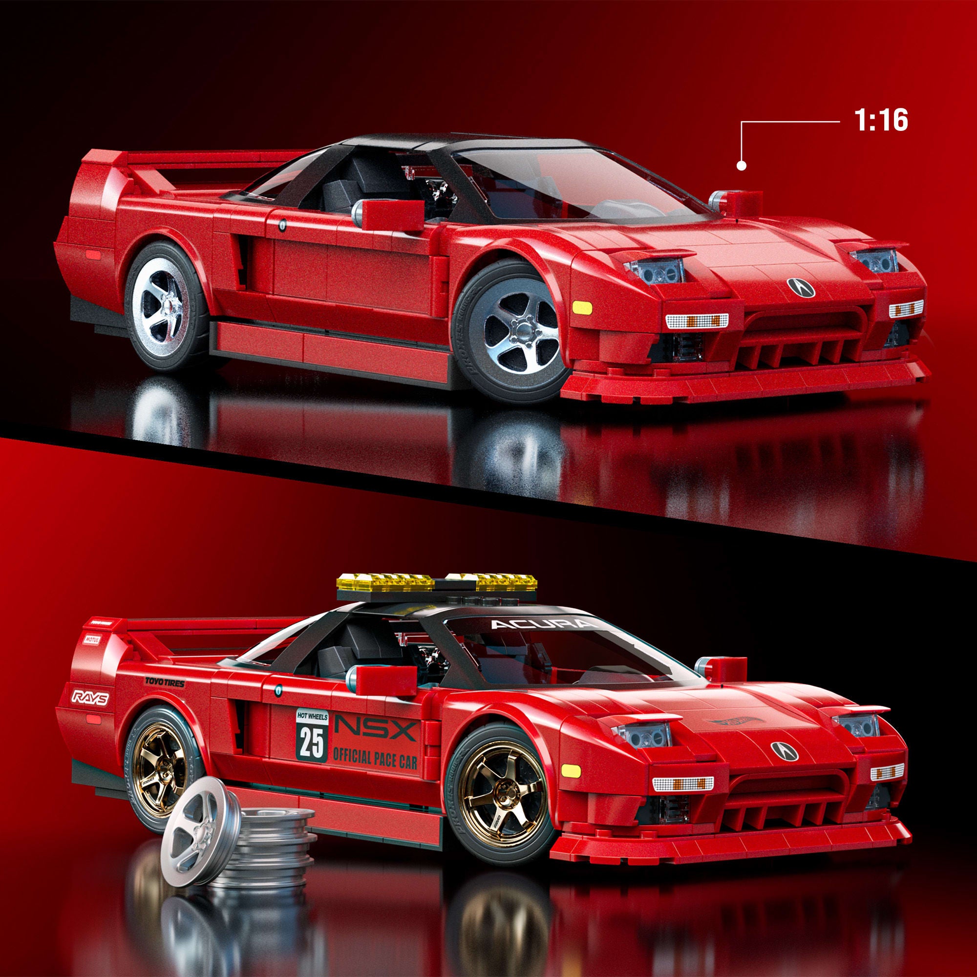 Mattel Brick Shop Hot Wheels '90 Acura NSX Building Set - Image 3