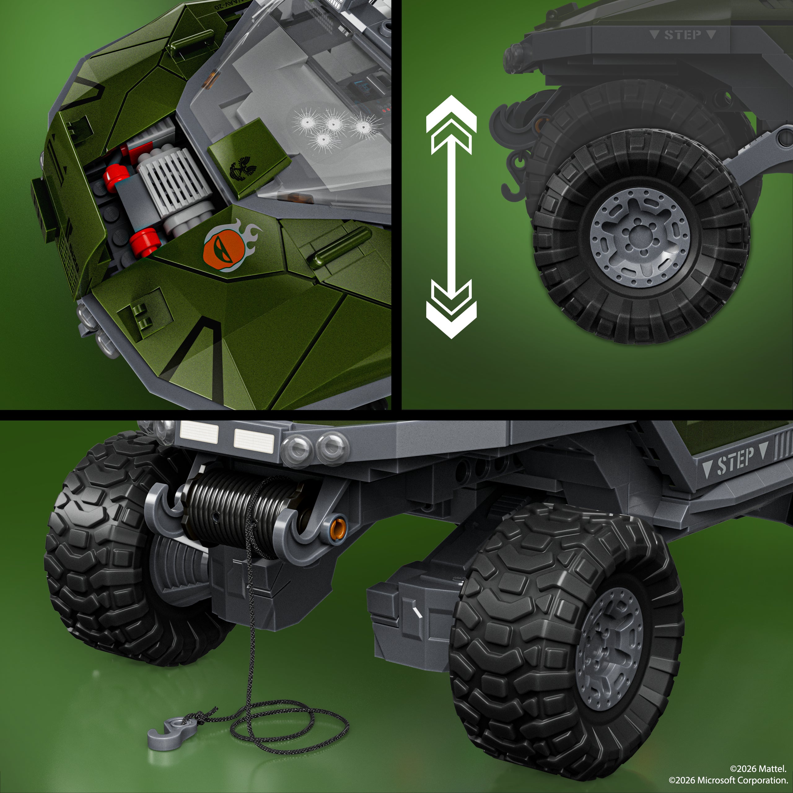 Mattel Brick Shop Hot Wheels Halo UNSC M12 Warthog Building Toy Kit - Image 6
