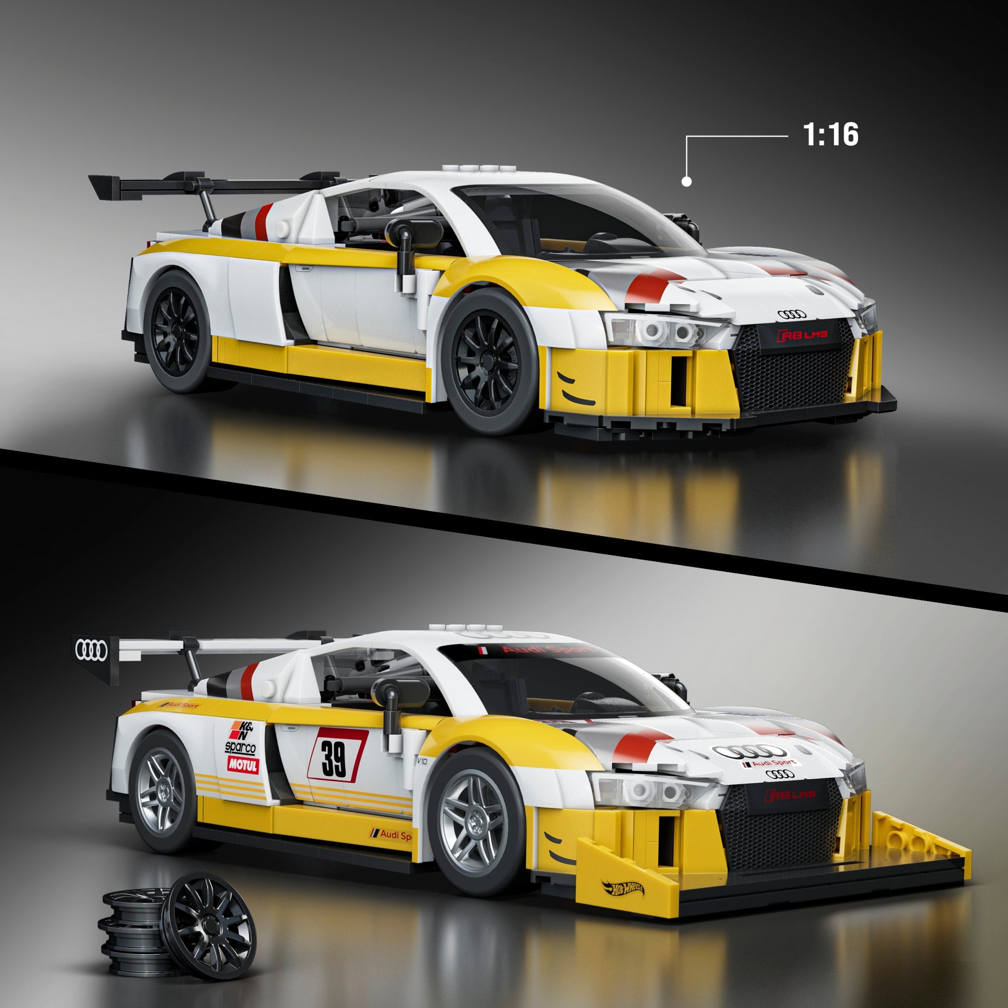 Mattel Brick Shop Hot Wheels '15 Audi R8 Lms Building Toy Kit (820 Pieces). For Collectors - Image 3