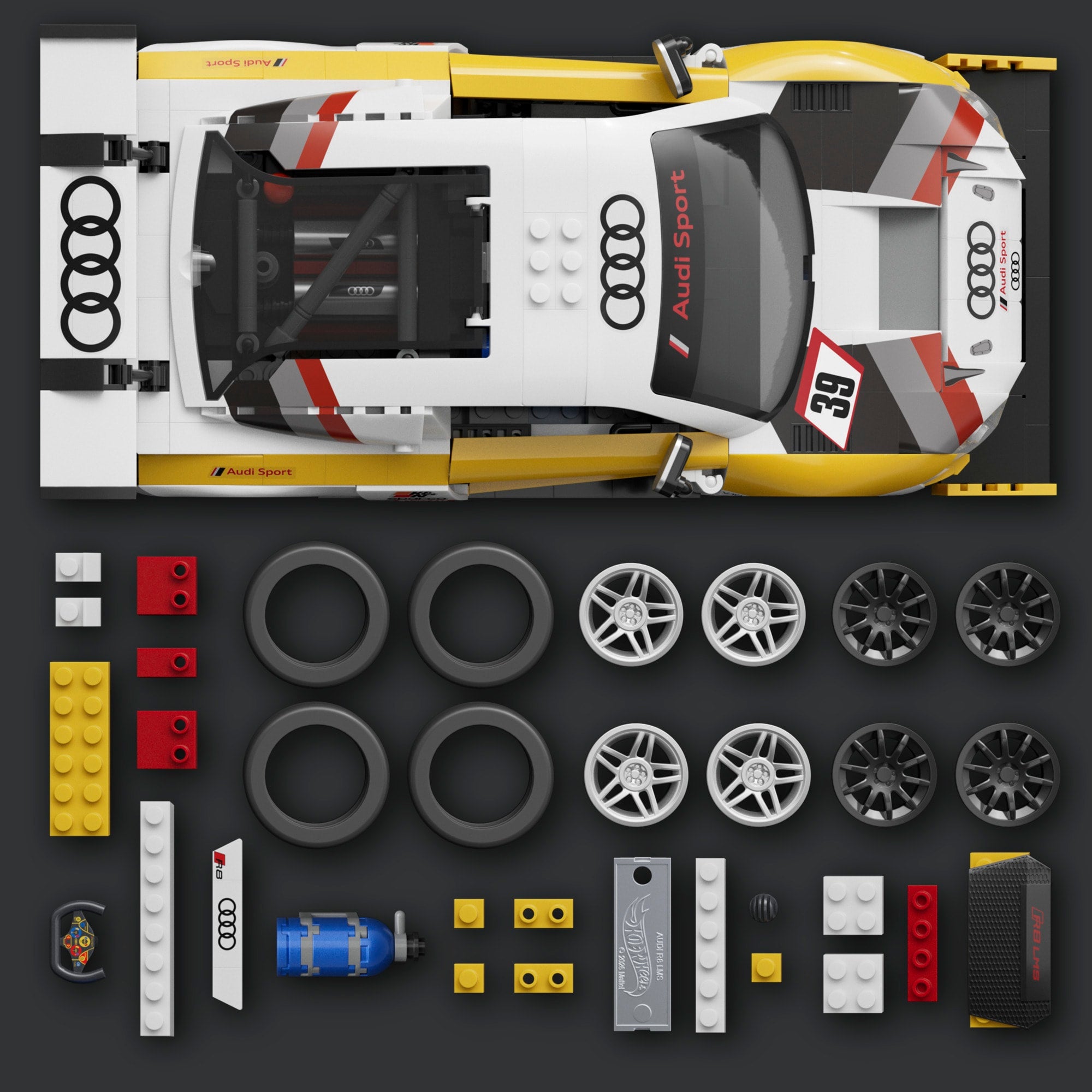 Mattel Brick Shop Hot Wheels '15 Audi R8 LMS Building Set - Image 4