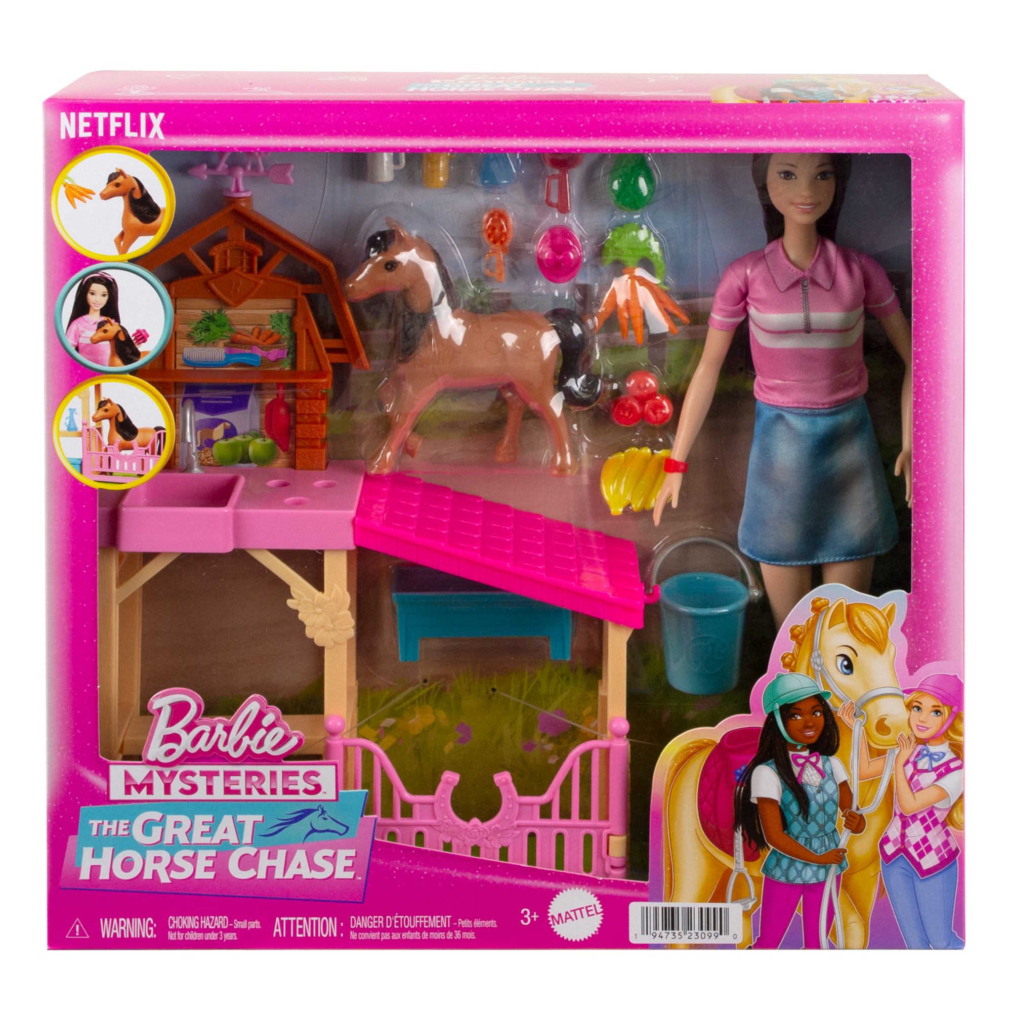 Barbie Detective La Gran Carrera de Caballos Set de Juego Cuidado de Ponys con Renee - Image 3