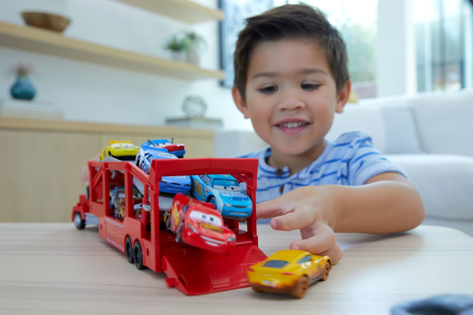 Disney And Pixar Cars Mack Hauler. 13-Inch Toy Transporter Truck With Ramp & Carry Storage For 12 Vehicles. Gift For Kids Ages 4 Years Old & Up - Image 2