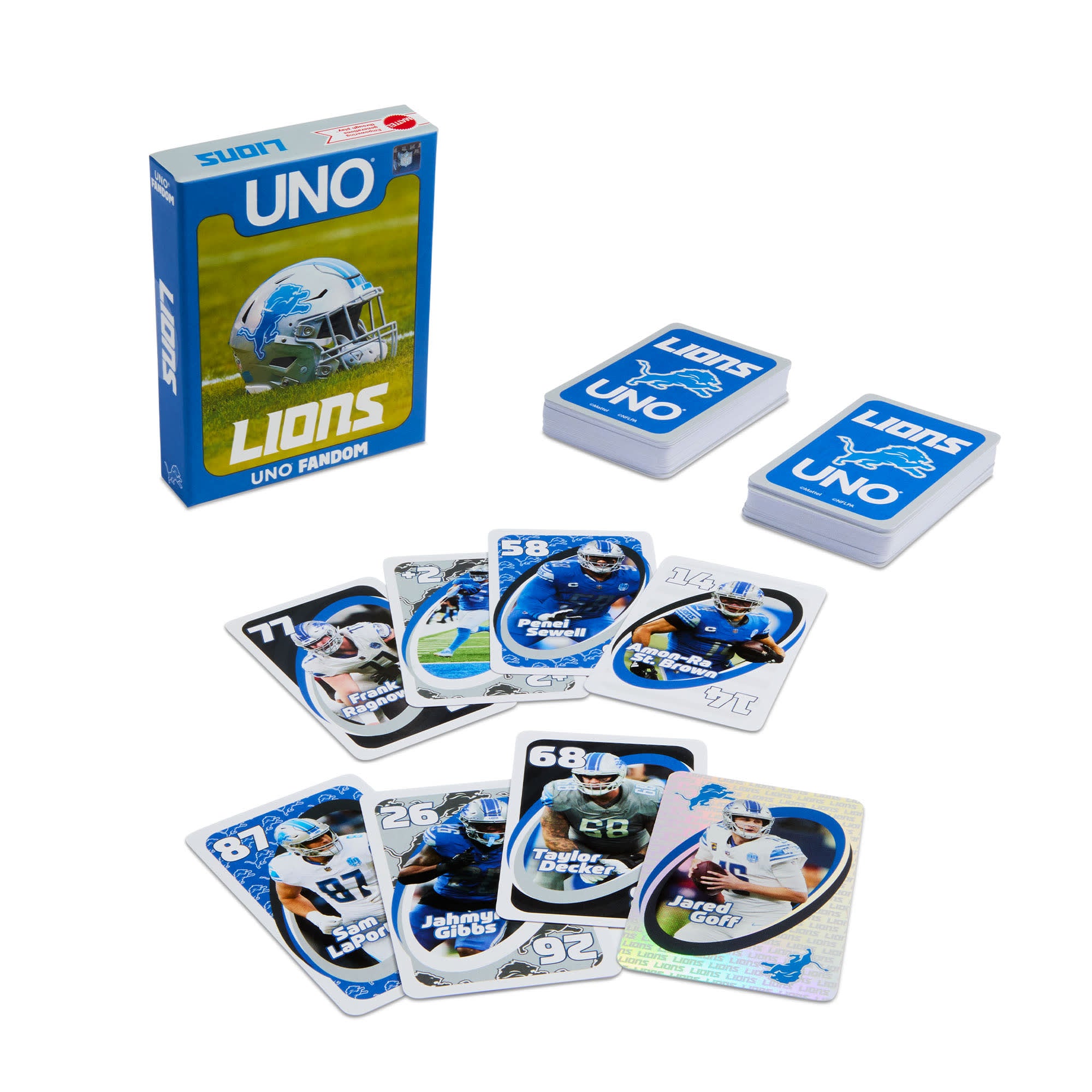 UNO Fandom NFL Detroit Lions Game Deck