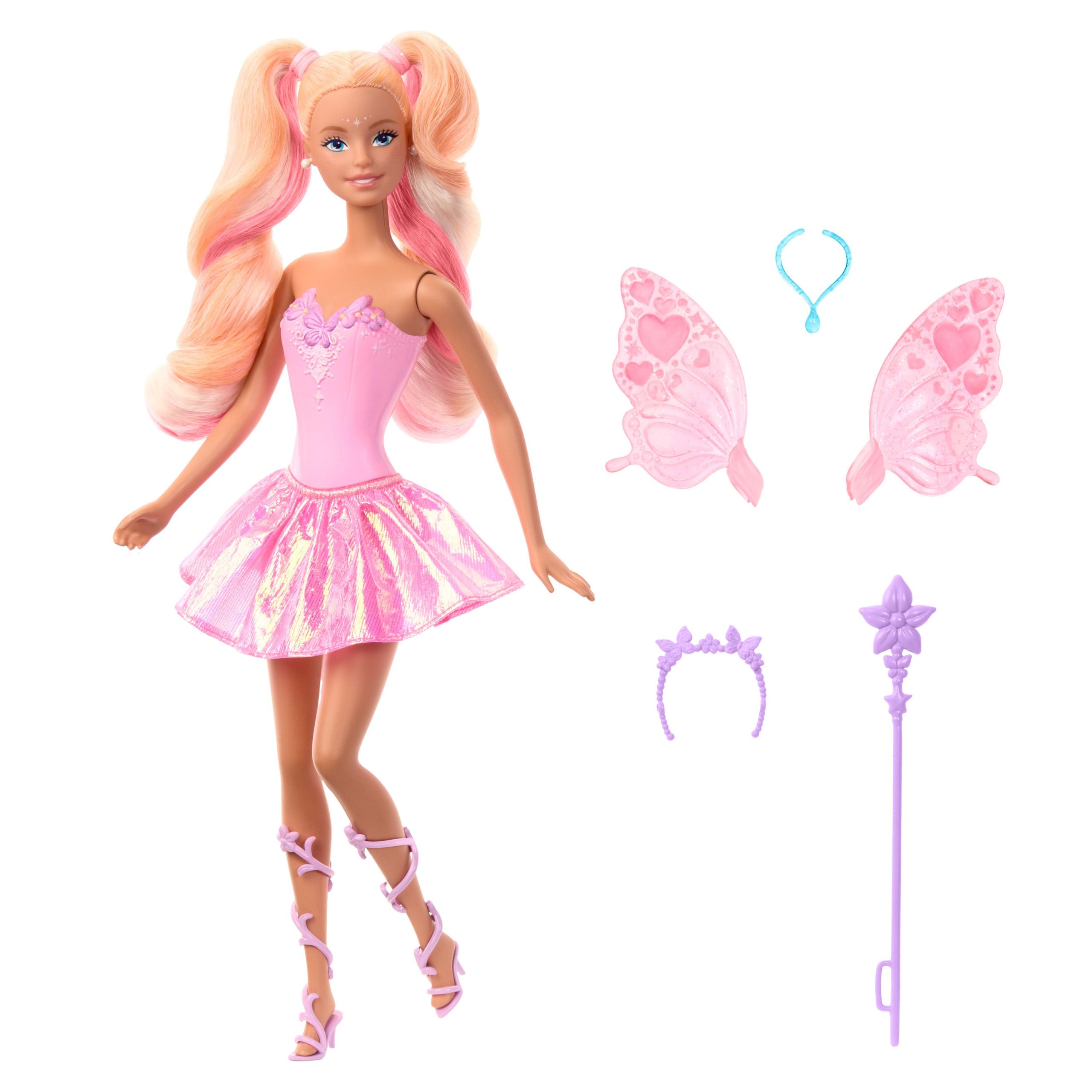 Barbie Fantasy Fairy Doll With Color-Change Wings And Outfit. Includes Toy Wand With Sponge & Fashion Accessories - Image 5