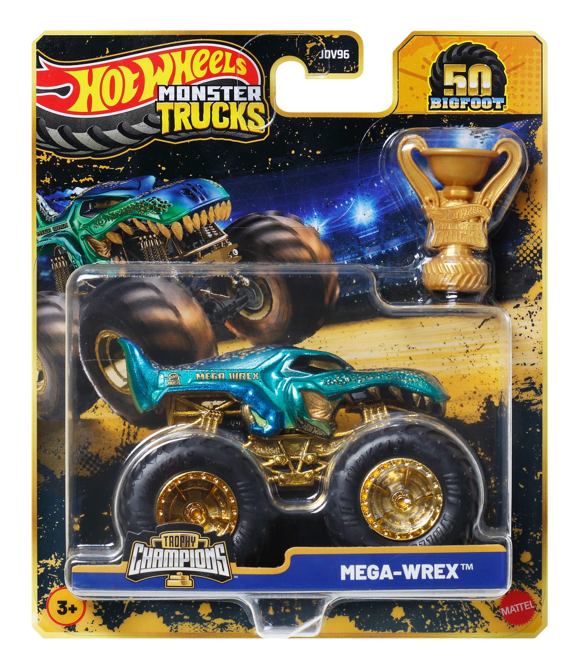 Hot Wheels Monster Trucks Trophy Champions Premium Die-Cast 1:64 Scale & Trophy - Image 2
