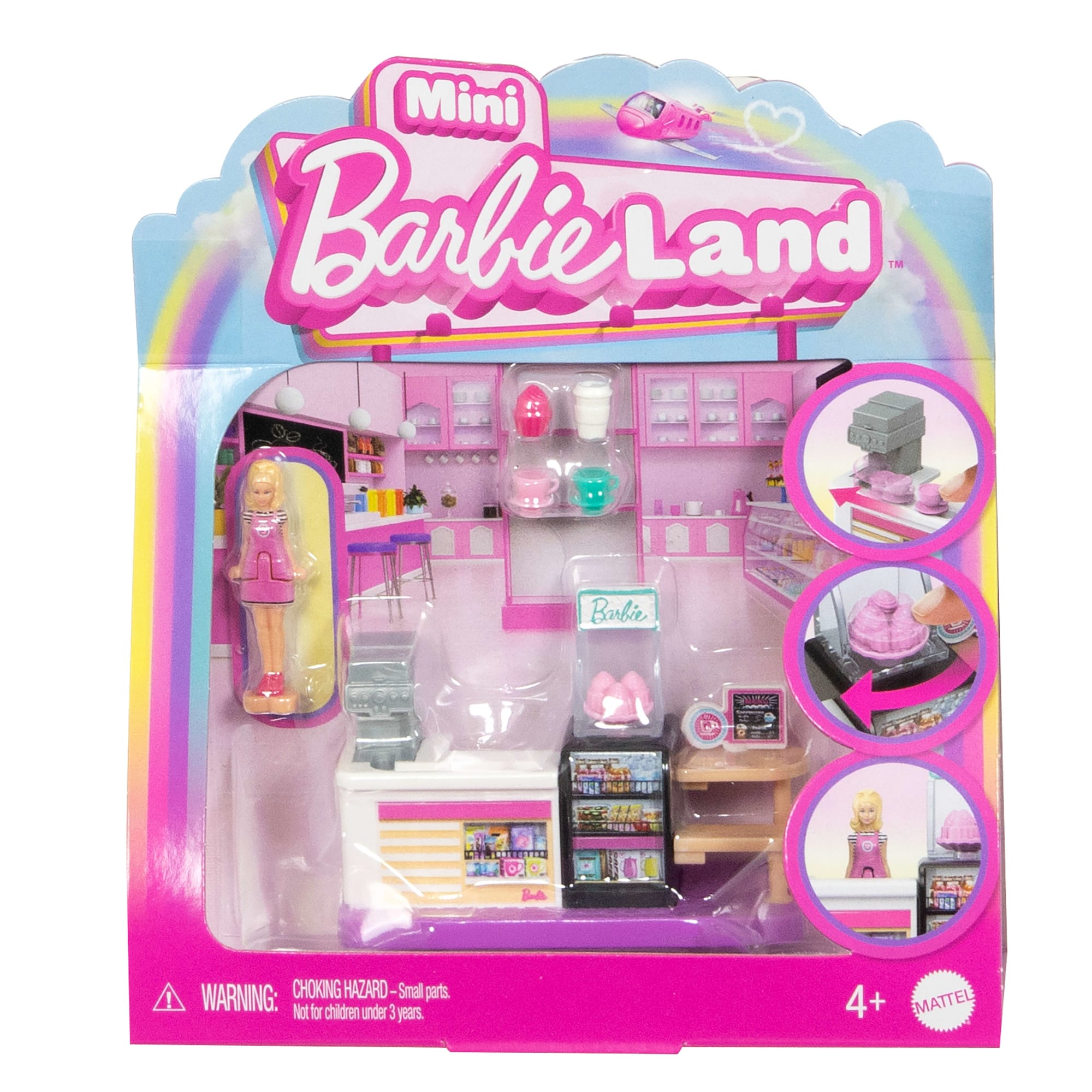Barbie Mini BarbieLand Set de Juego Cafetería con Mini Muñeca