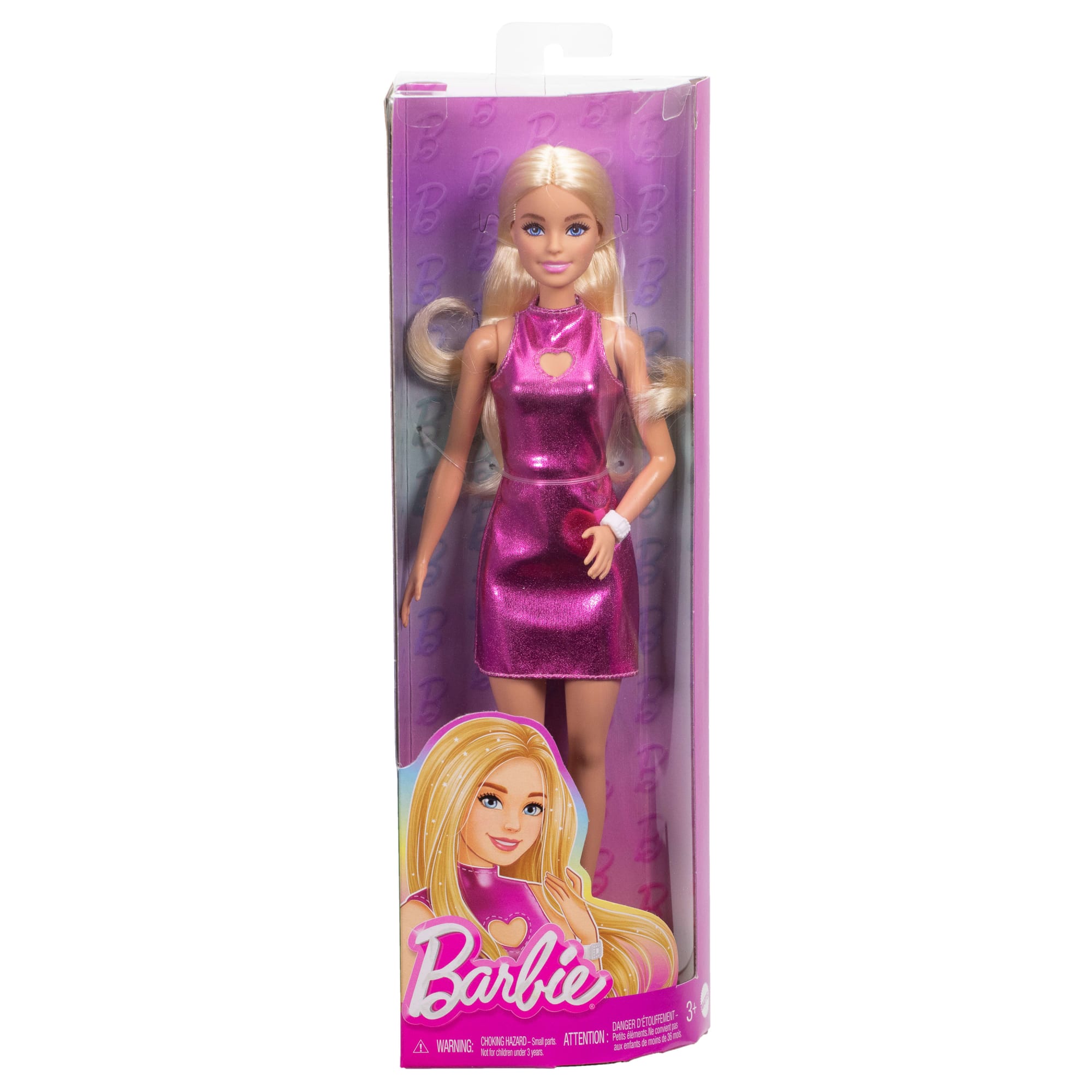 Barbie Fashionistas Doll #230 in Metallic Pink Minidress With Heart Cut-Out. Blond Hair - Image 6
