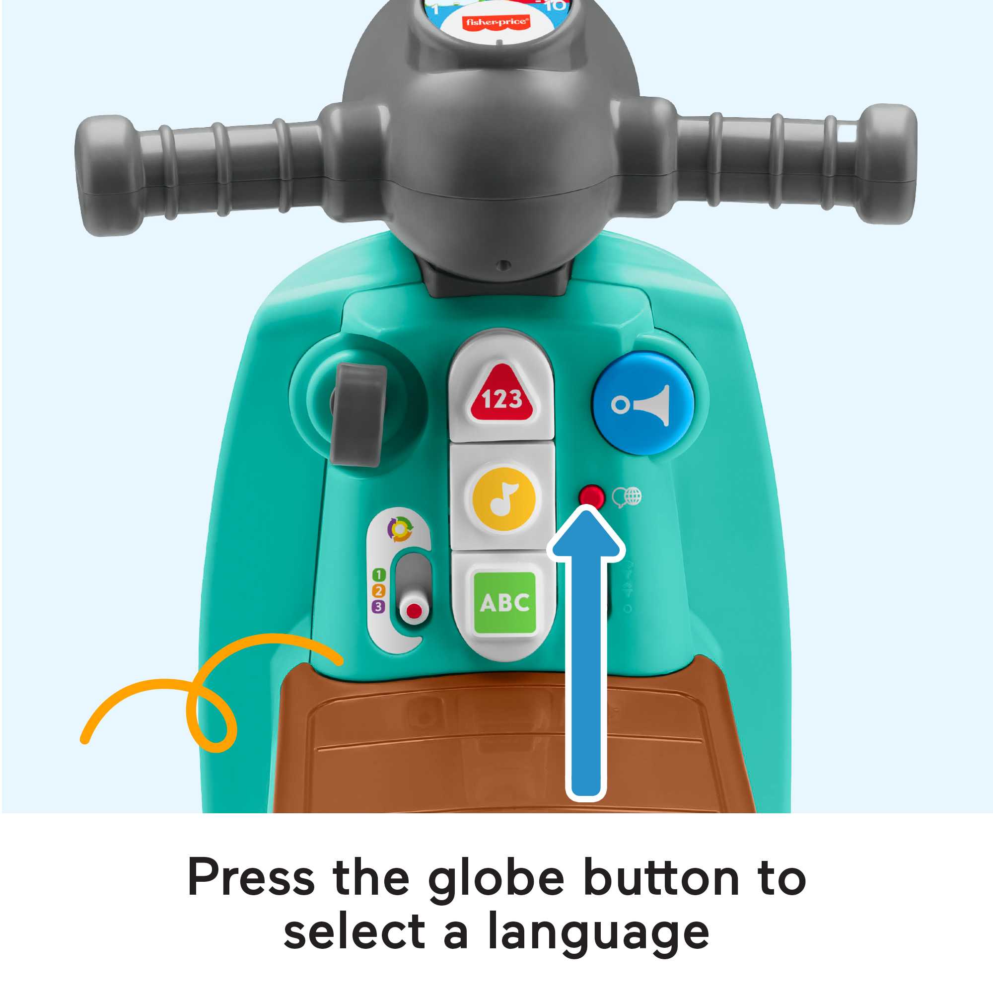 Fisher-Price Laugh & Learn Toddler Toy. Smart Stages Cruise Along Scooter Musical Ride-On - Image 3