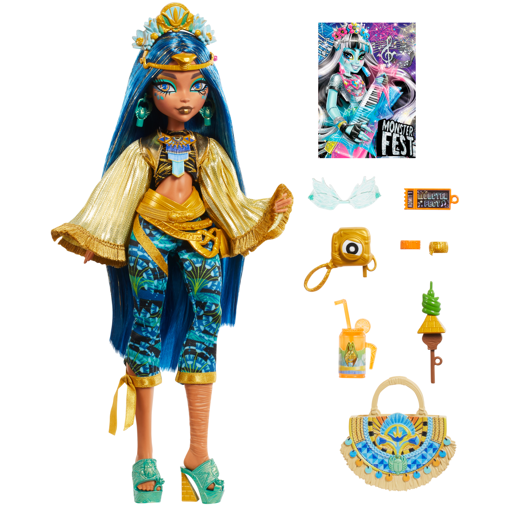 Monster High Monster Fest Cleo De Nile Fashion Doll With Festival Outfit. Band Poster And Accessories - Image 5