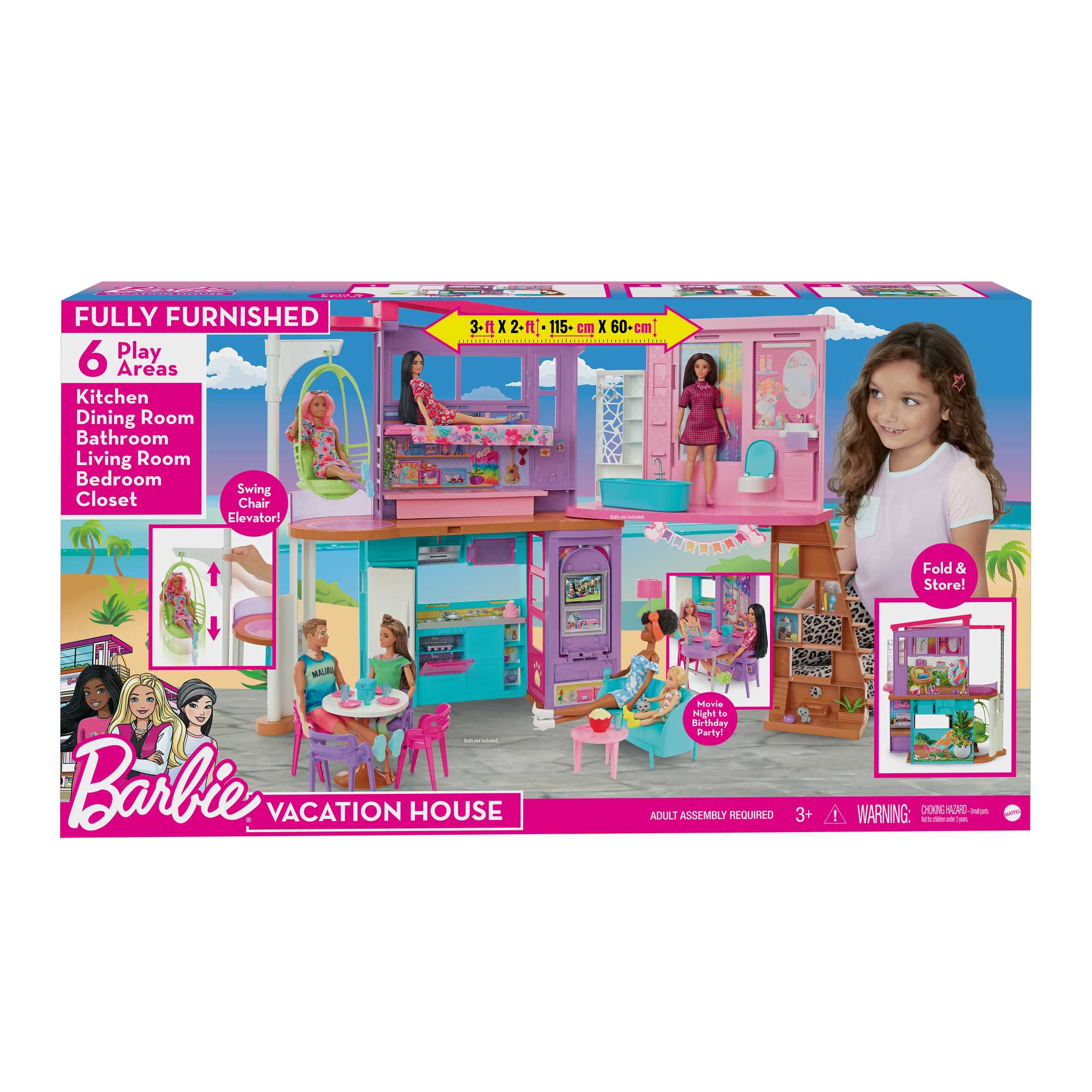 Barbie® Coffret de Jeu Maison de Vacances 30+ Éléments. 3+ Ans - Image 6