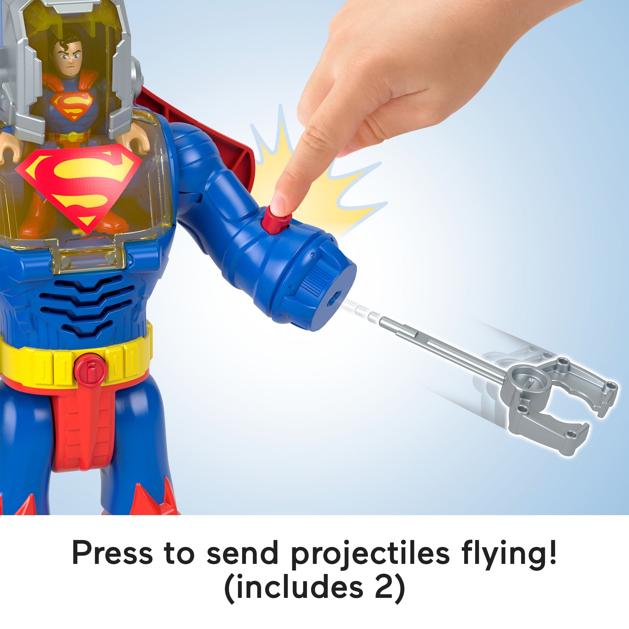 Imaginext DC Super Friends Superman insider & Exo Suit Robot With Lights & Sounds. 6 Pieces - Image 3