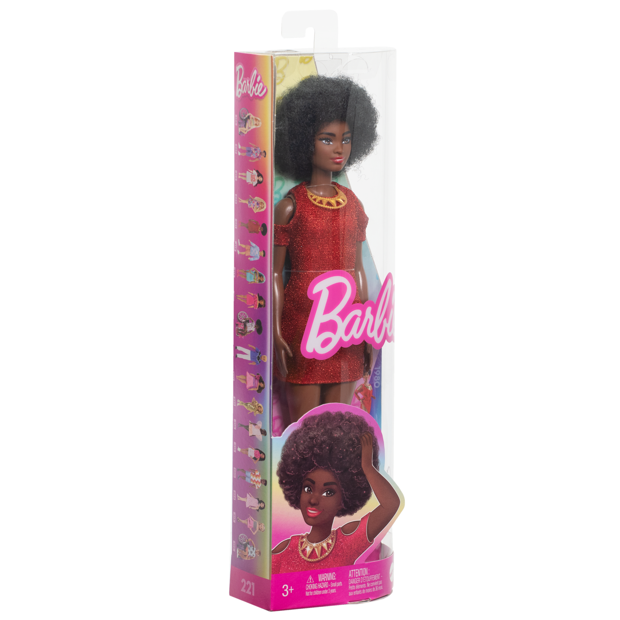 Barbie Fashionistas Doll #221 With Natural Black Hair. Red Dress & Accessories. 65th Anniversary - Image 6