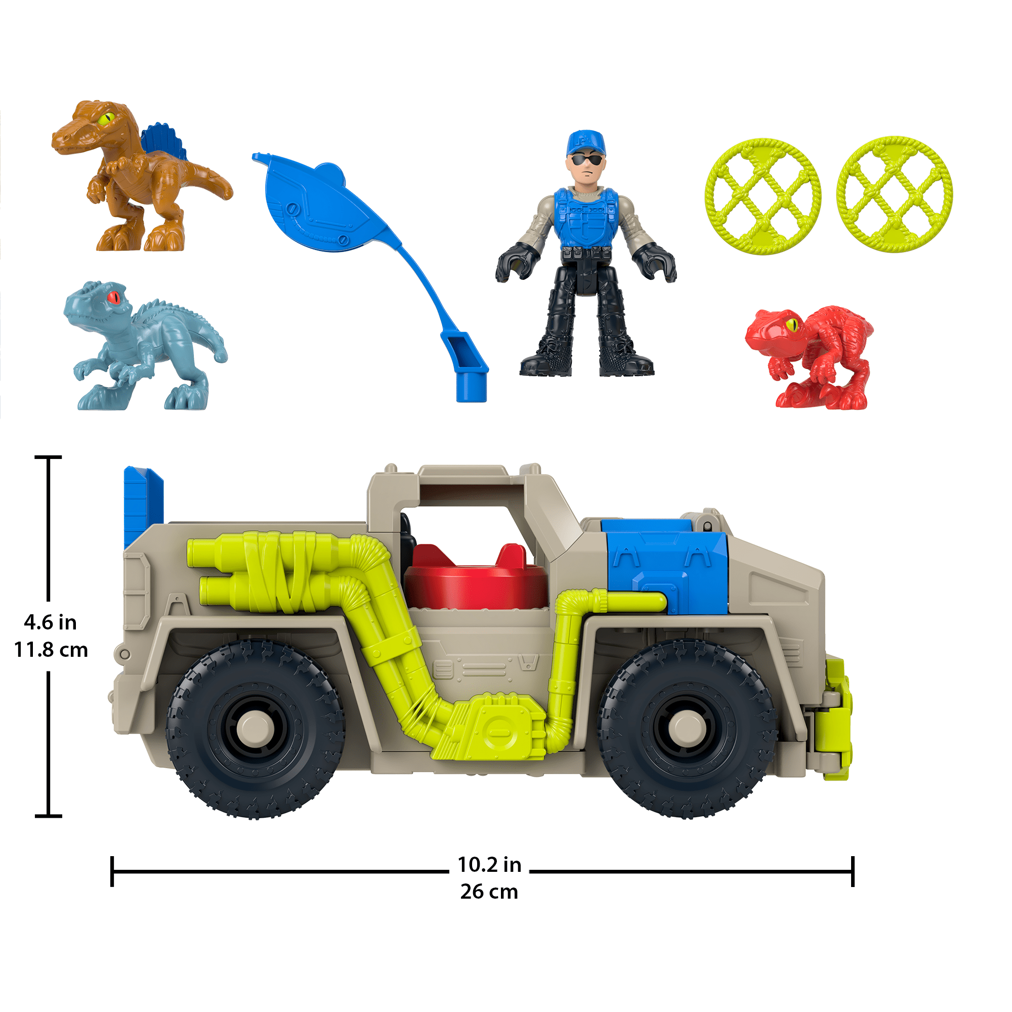 Imaginext Jurassic World Track & Transport Dino Truck Vehicle & Figure Set. 8 Pieces - Image 5