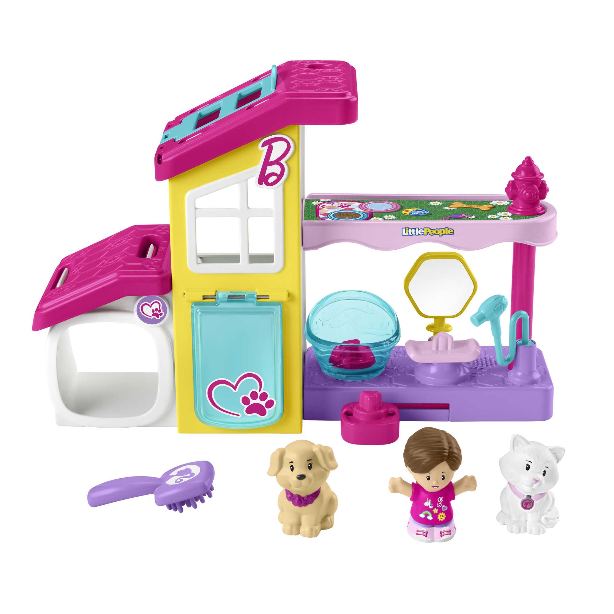 Little People Barbie Playset With Music And Sounds. Play And Care Pet Spa. Toddler Toy. 4 Pieces