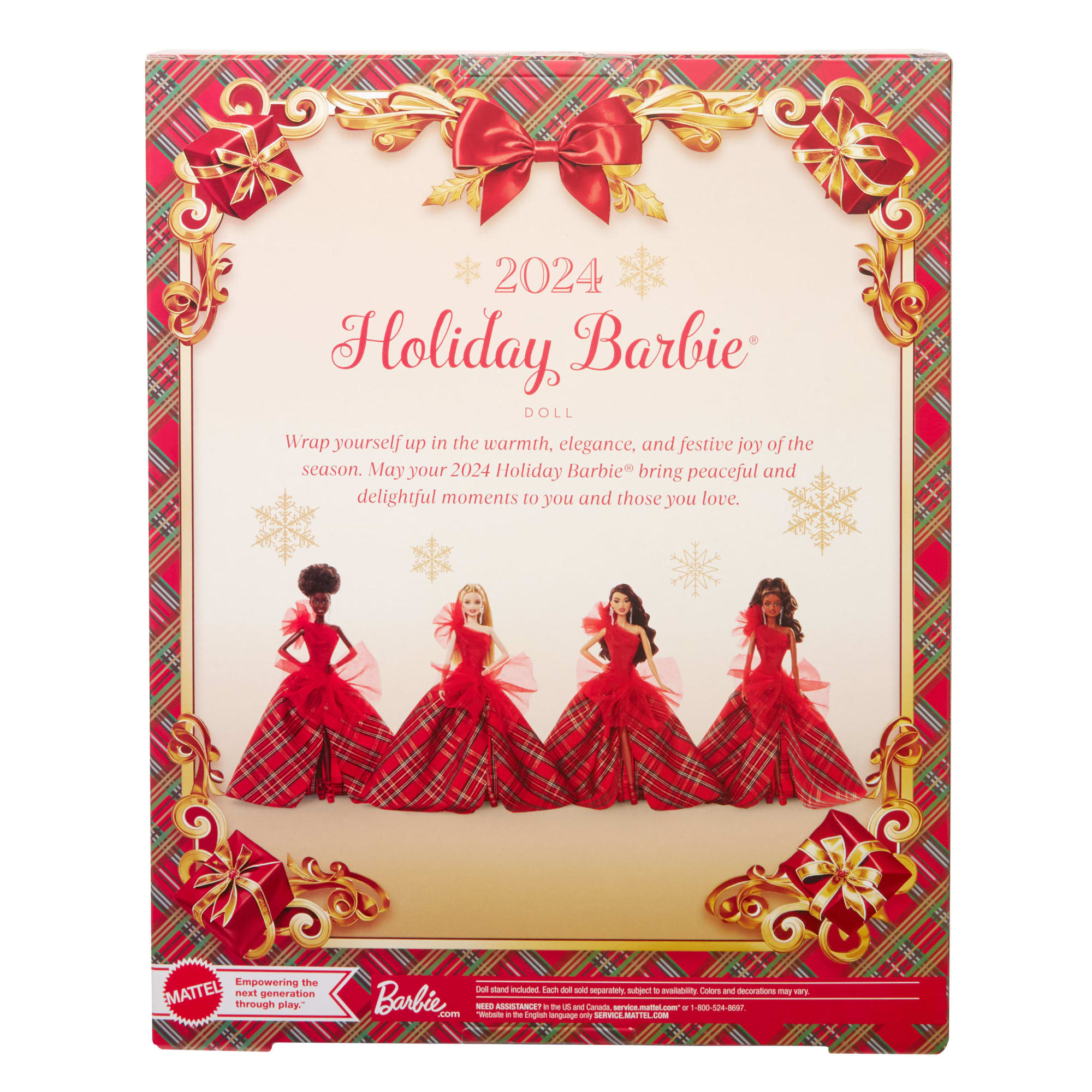 Barbie Signature 2024 Holiday Barbie Fashion Doll. Seasonal Collector Gift. Blonde With Plaid Gown - Image 6