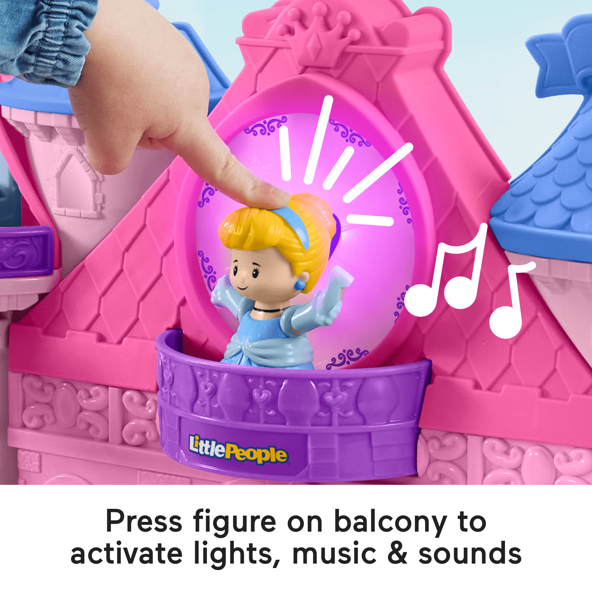 Disney Princess Magical Lights & Dancing Castle Little People Toddler Playset. 2 Figures - Image 3