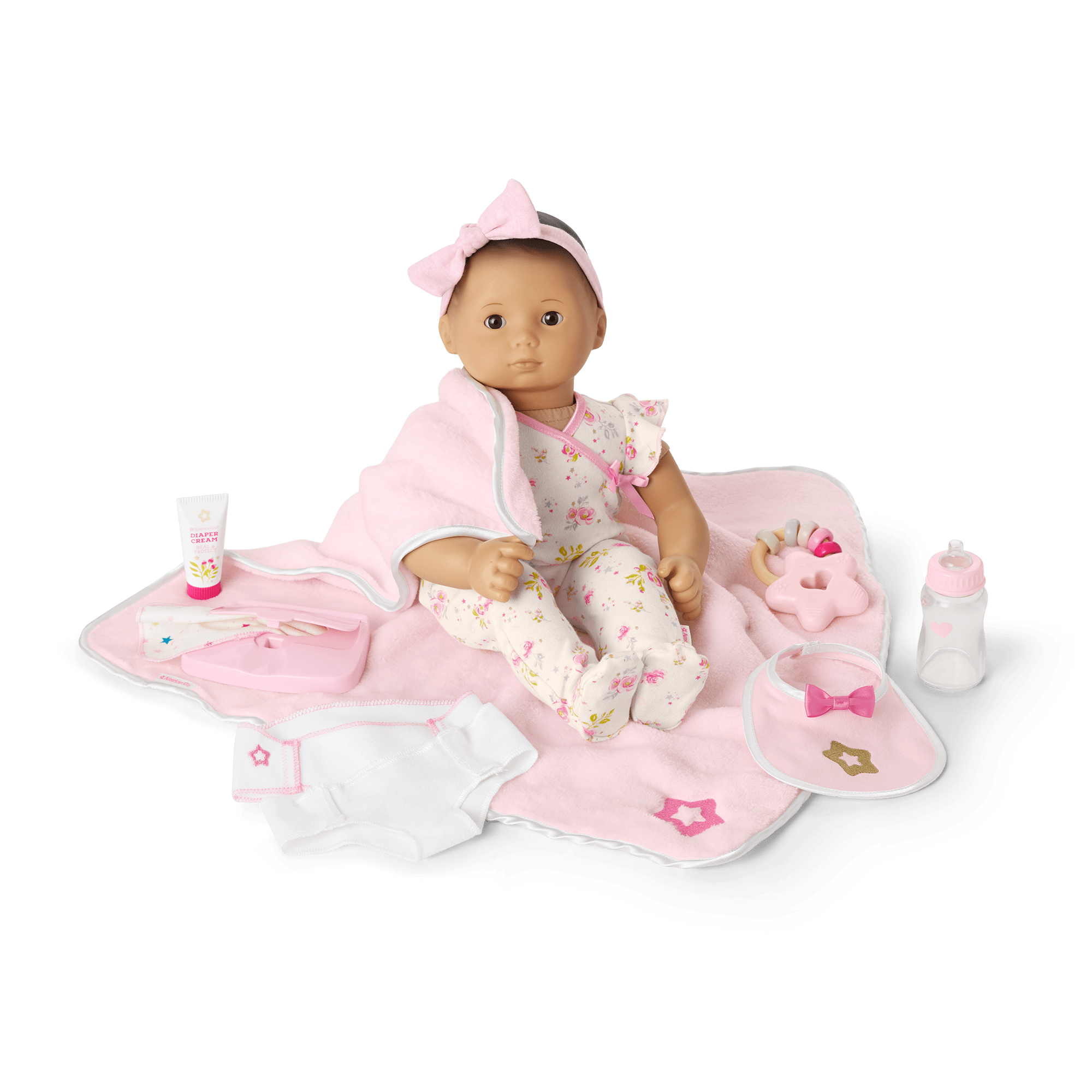 Bitty Baby® Doll #4 with black hair Care & Play Set
