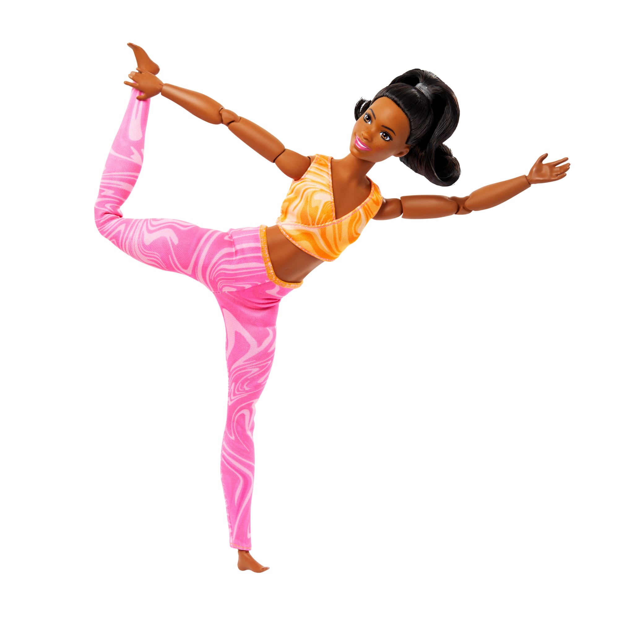 Barbie Made To Move Fashion Doll. Brunette Wearing Removable Sports Top & Pants. 22 Bendable Joints - Image 2