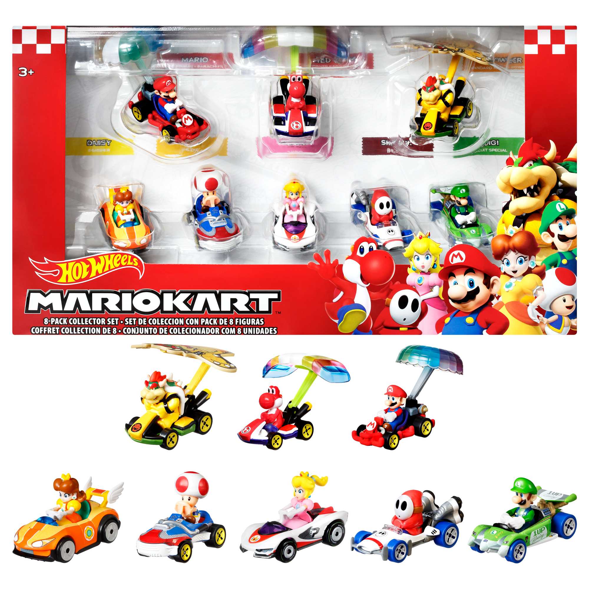 Hot Wheels Super Mario Character Car 8-Pack
