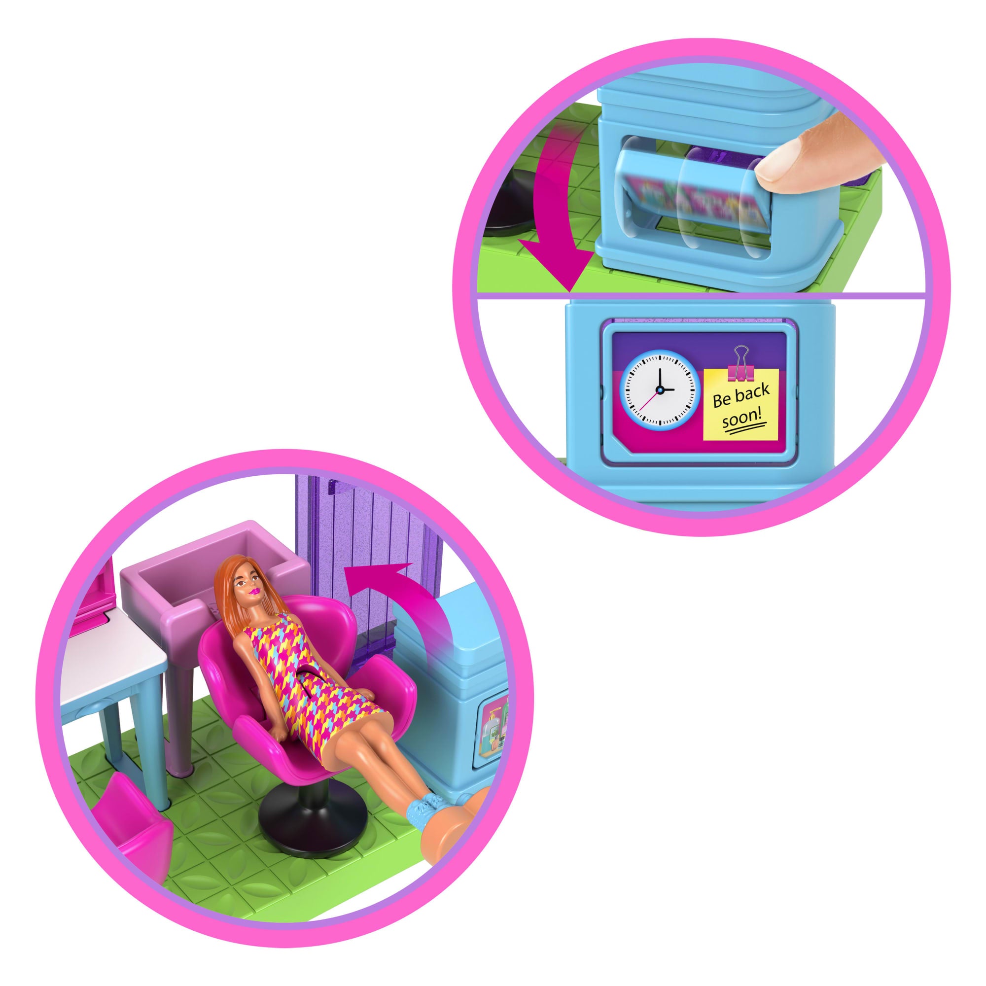 Barbie Mini Barbieland Poupée et Coffret de Jeu Salon de Coiffure - Image 3