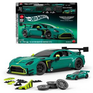 Mattel Brick Shop Hot Wheels '24 Aston Martin Vantage Gt3 Building Toy Kit (793 Pieces). For Collectors