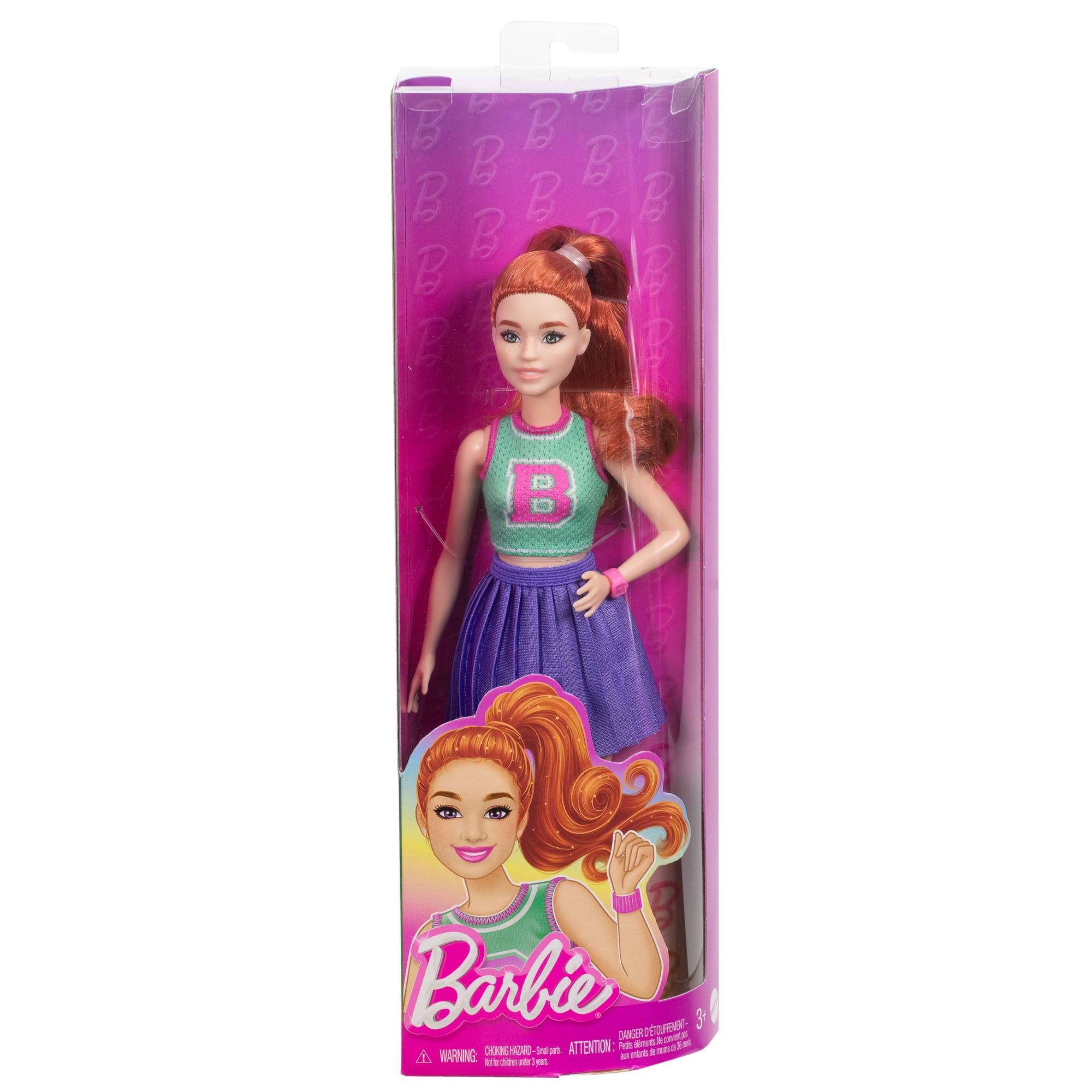 Barbie Fashionista Boneca Camiseta Verde e Saia Roxa - Image 6