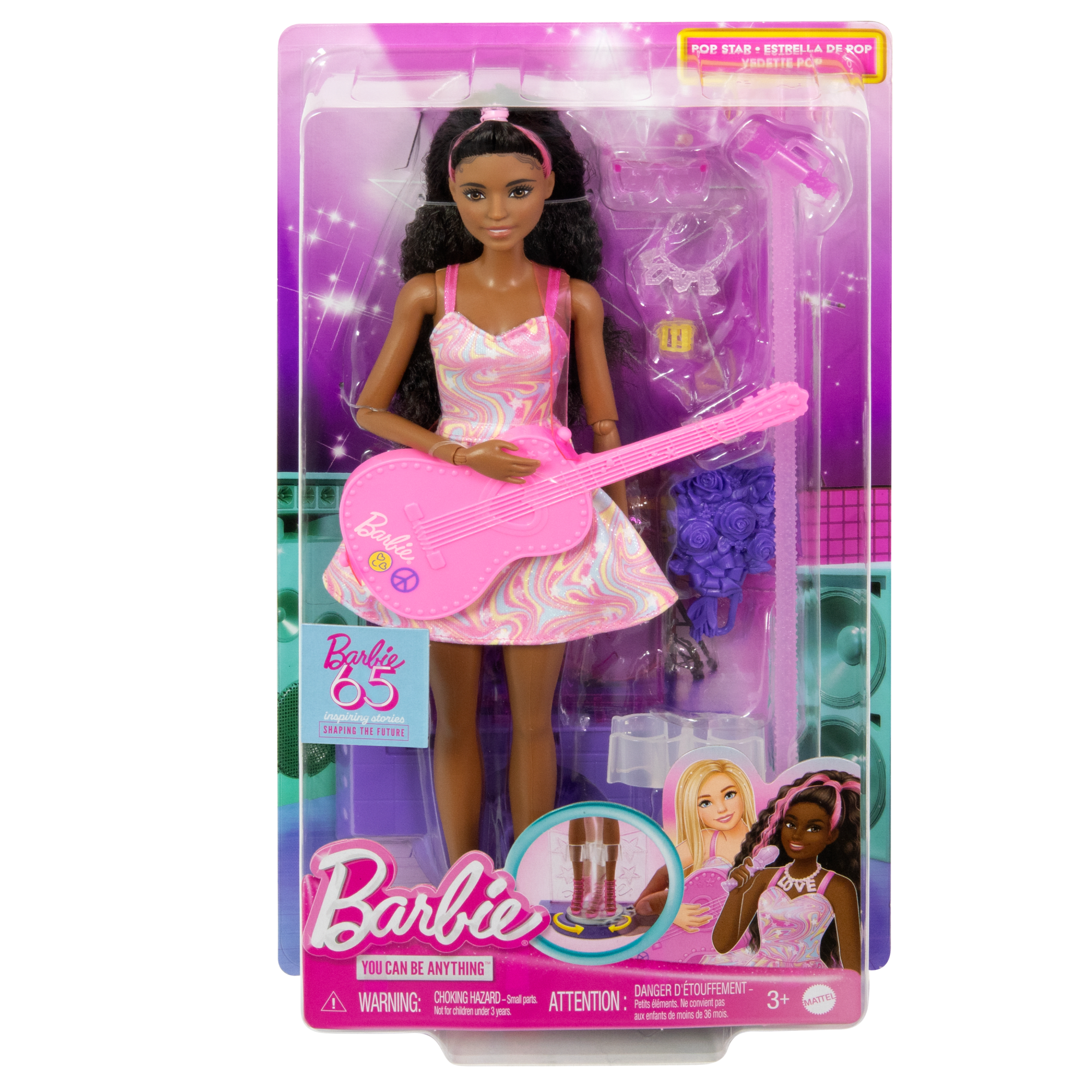Barbie 65th Anniversary Careers Pop Star Doll & 10 Accessories Including Stage With Movement Feature - Image 6