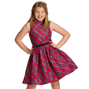 Pretty Plaid Christmas Dress for Girls