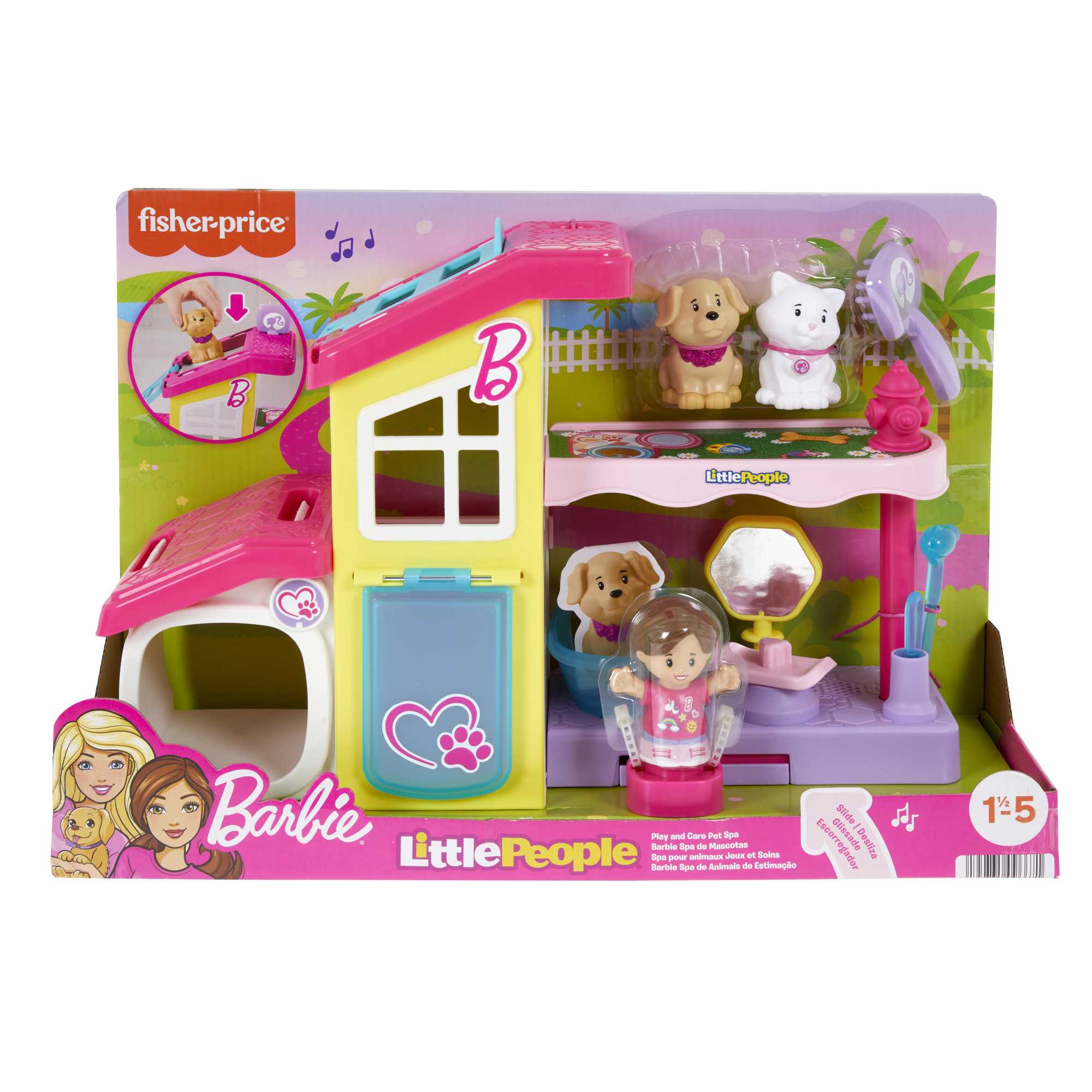 Fisher-Price Little People Barbie Play And Care Pet Spa Musical Toddler Playset. 4 Pieces - Image 6