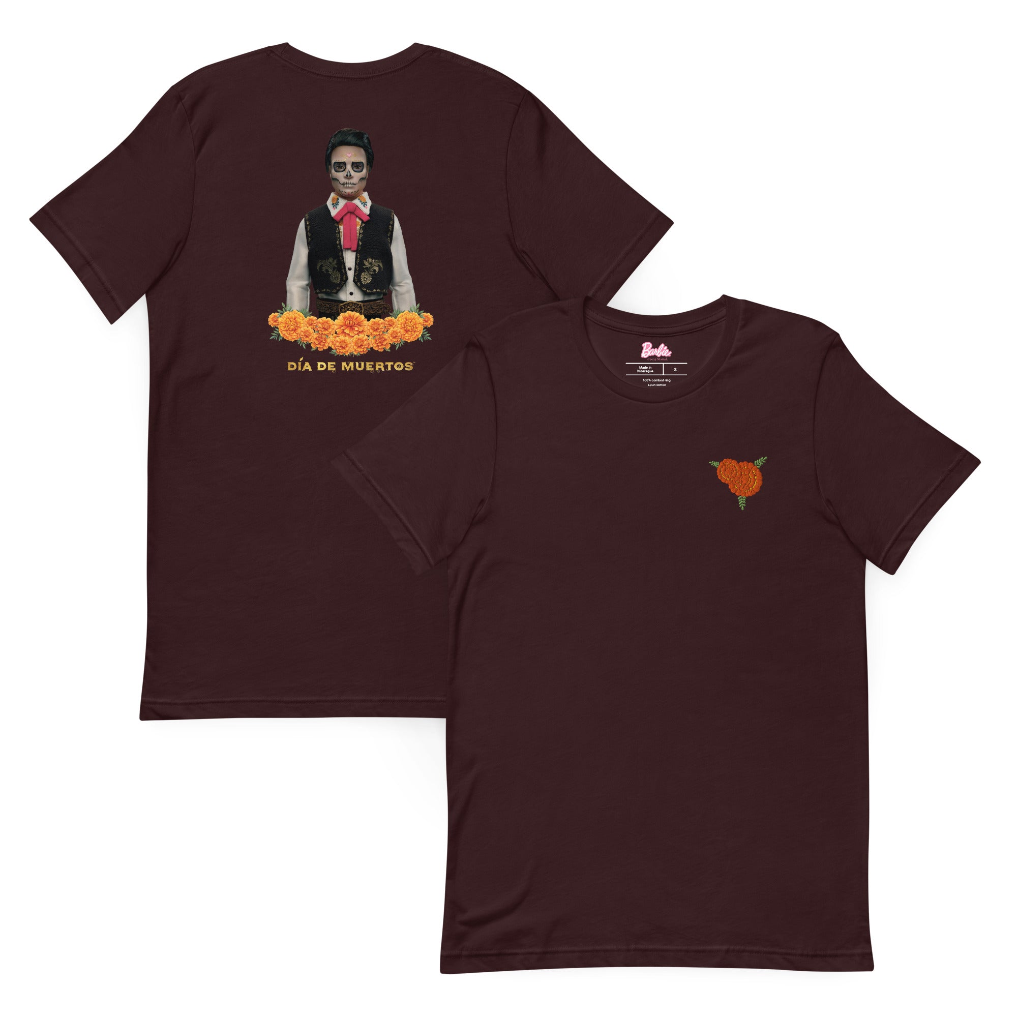Barbie Día de Muertos Ken Embroidered Oxblood T-Shirt