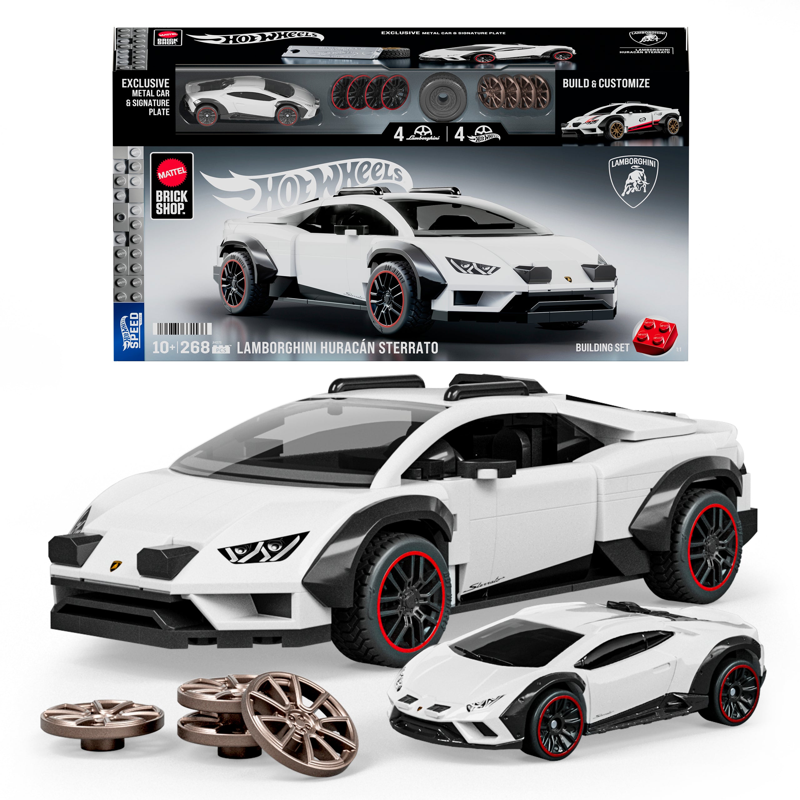 Mattel Brick Shop Hot Wheels Juguete de Construcción Speed Lamborghini Huracan Sterrato