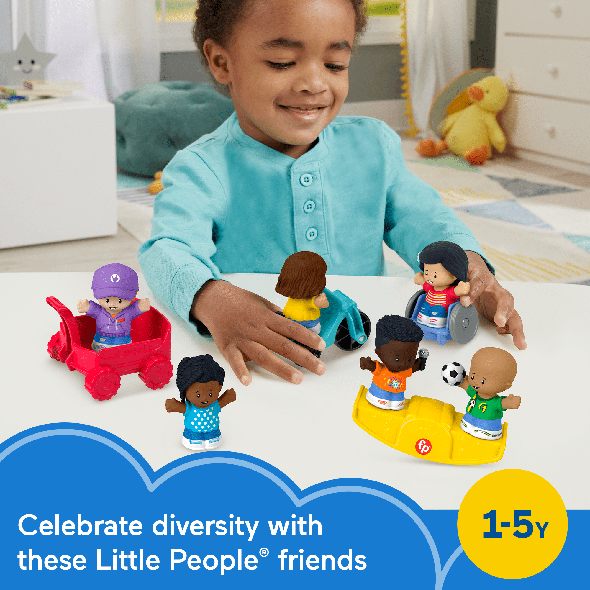 Fisher-Price Little People Play For All Figure And Accessory Pack For Toddlers. 9 Pieces - Image 2