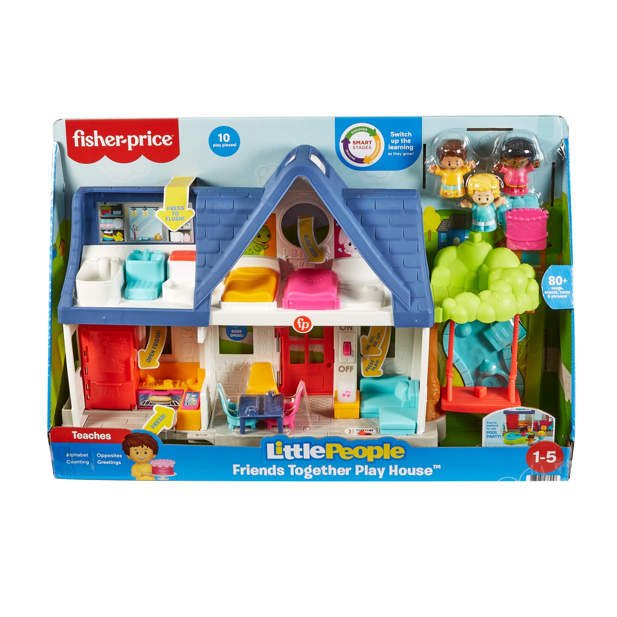 Fisher-Price Little People Friends Together Play House Toddler Learning Playset. 10 Pieces - Image 6