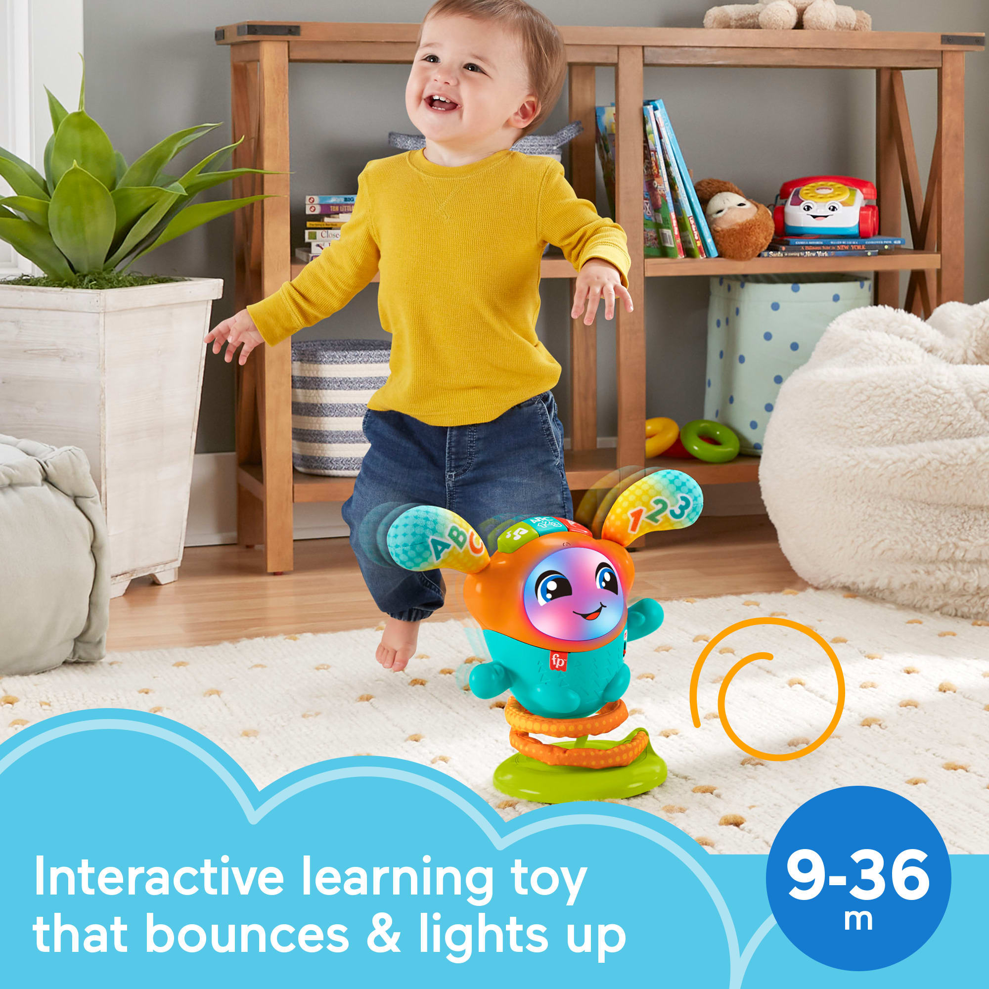 Fisher-Price DJ Bouncin' Beats Electronic Baby & Toddler Learning Toy. Multilanguage Version - Image 2