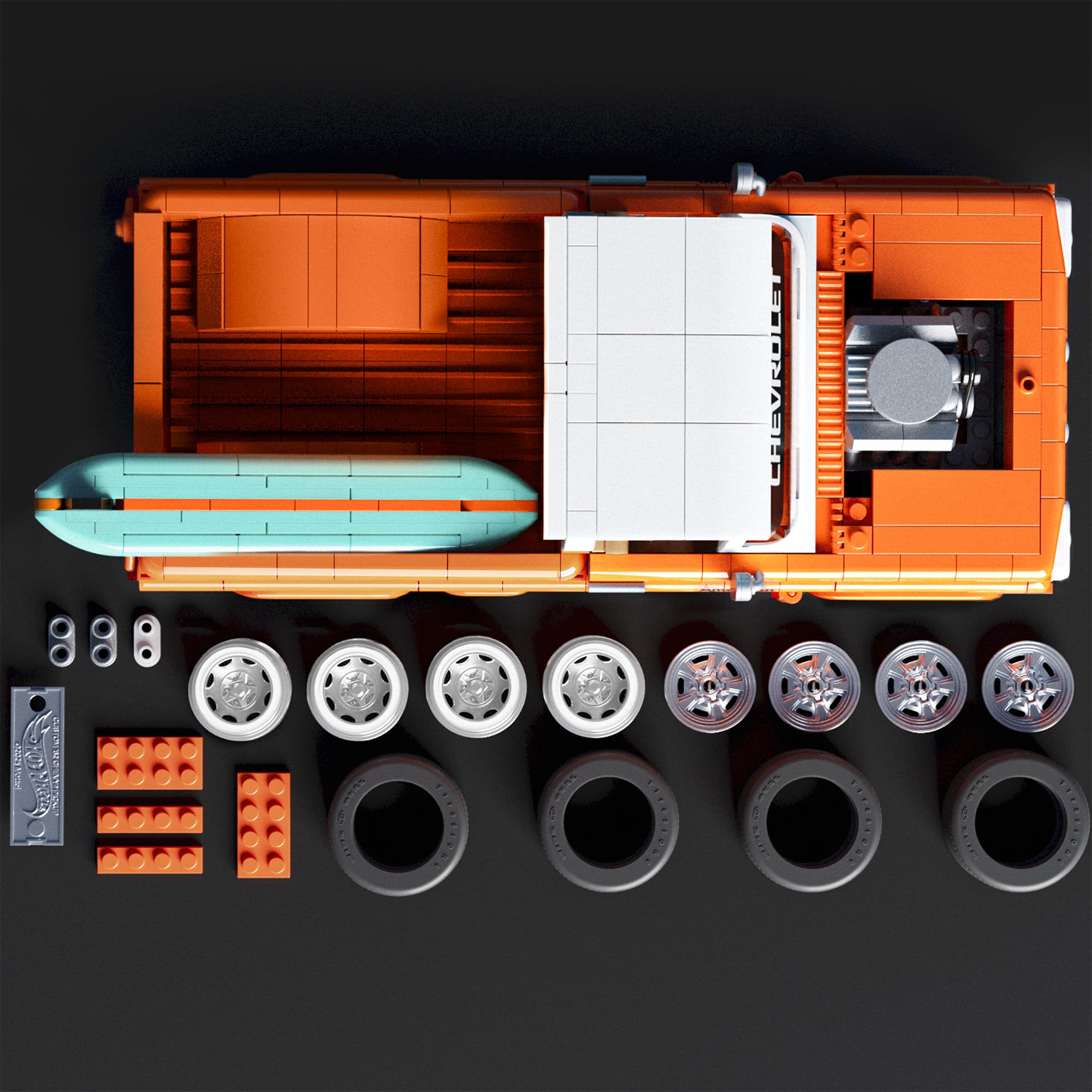Mattel Brick Shop Hot Wheels Custom '62 Chevy Pickup Building Set - Image 4