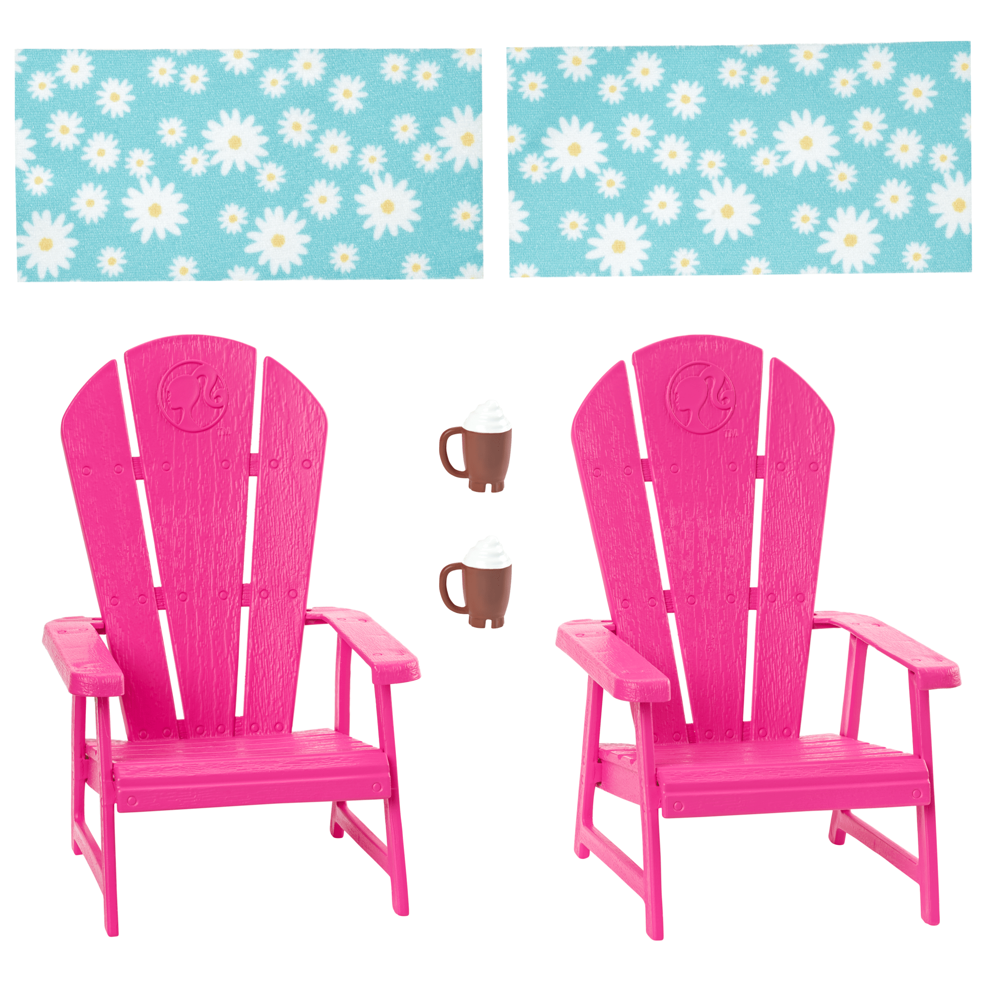 Barbie World Pink Chair Playset With 6 Accessories including Furniture. Blankets. & Mugs - Image 3