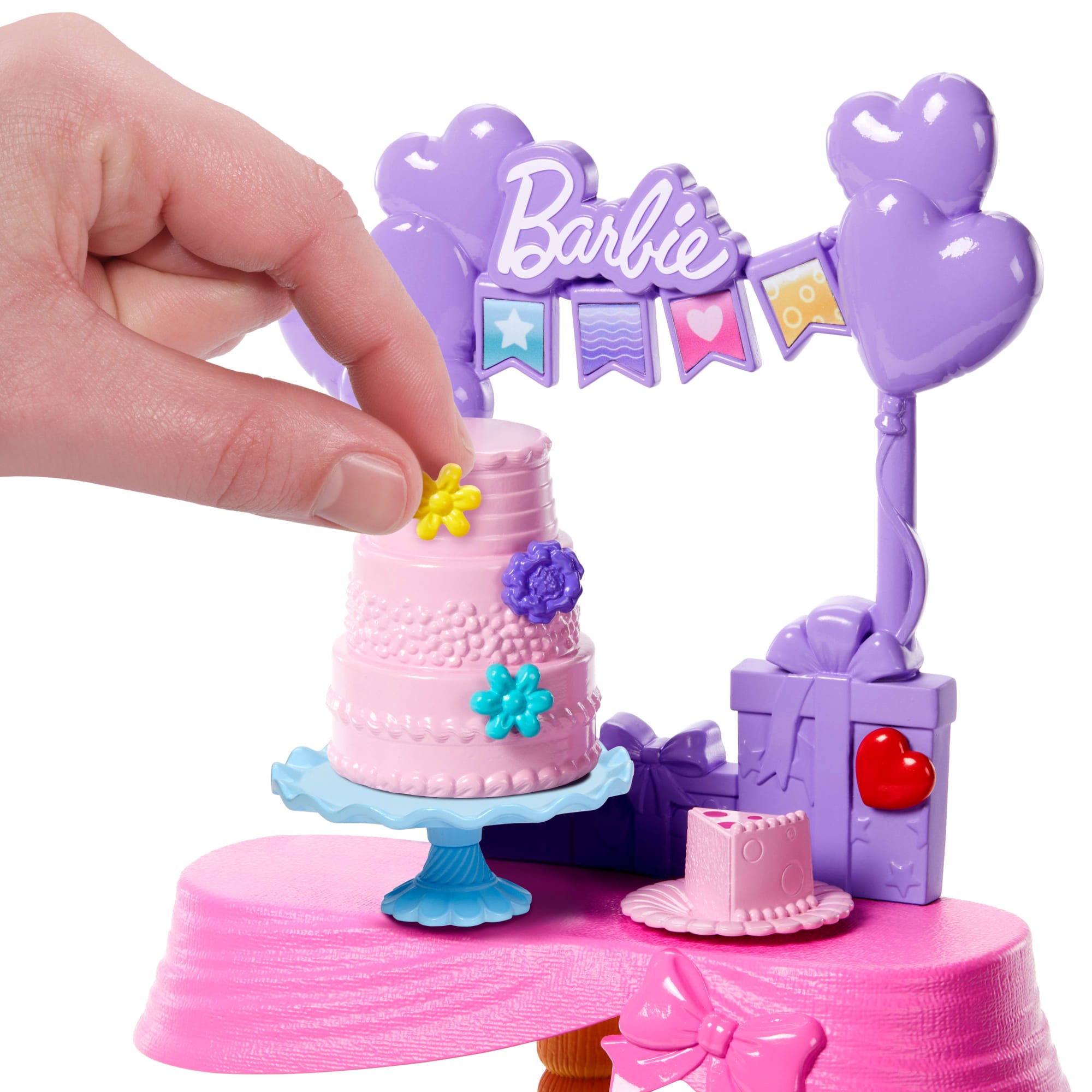 Barbie World Birthday Party Set With Doll Accessories including Cake. Presents. & Sticker Sheet - Image 2
