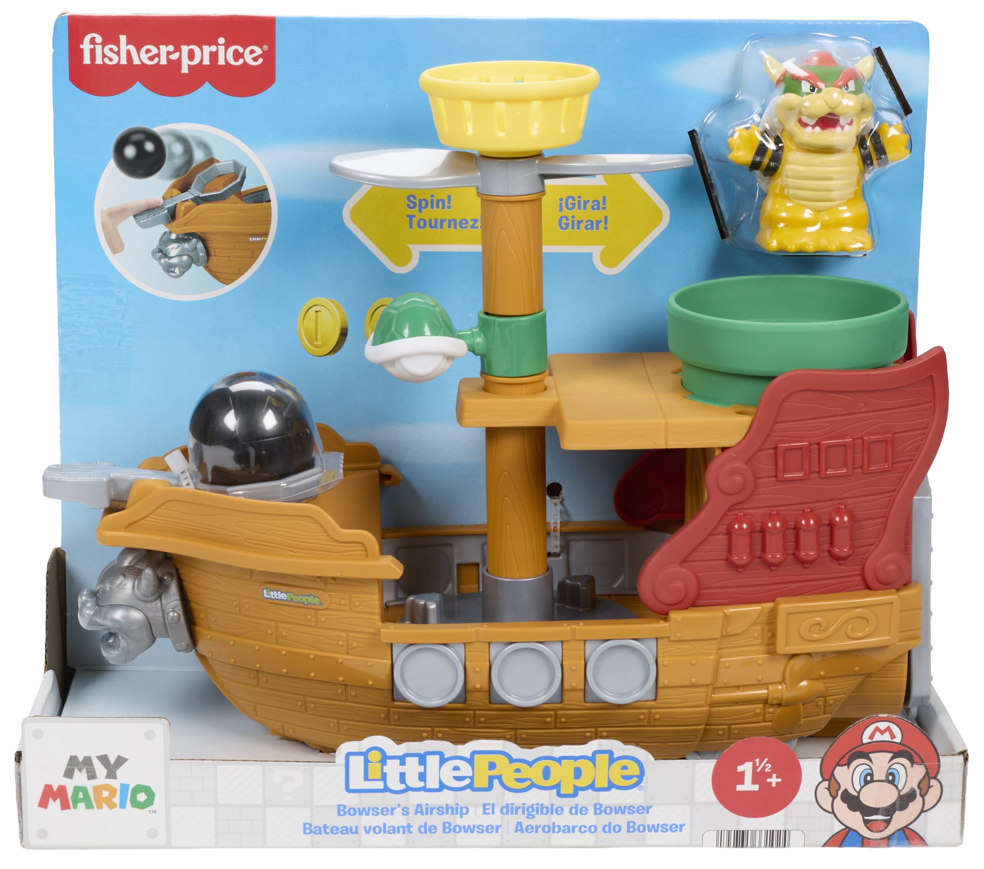 Fisher-Price-Coffret La Forteresse Volante de Bowser Little People - Image 6
