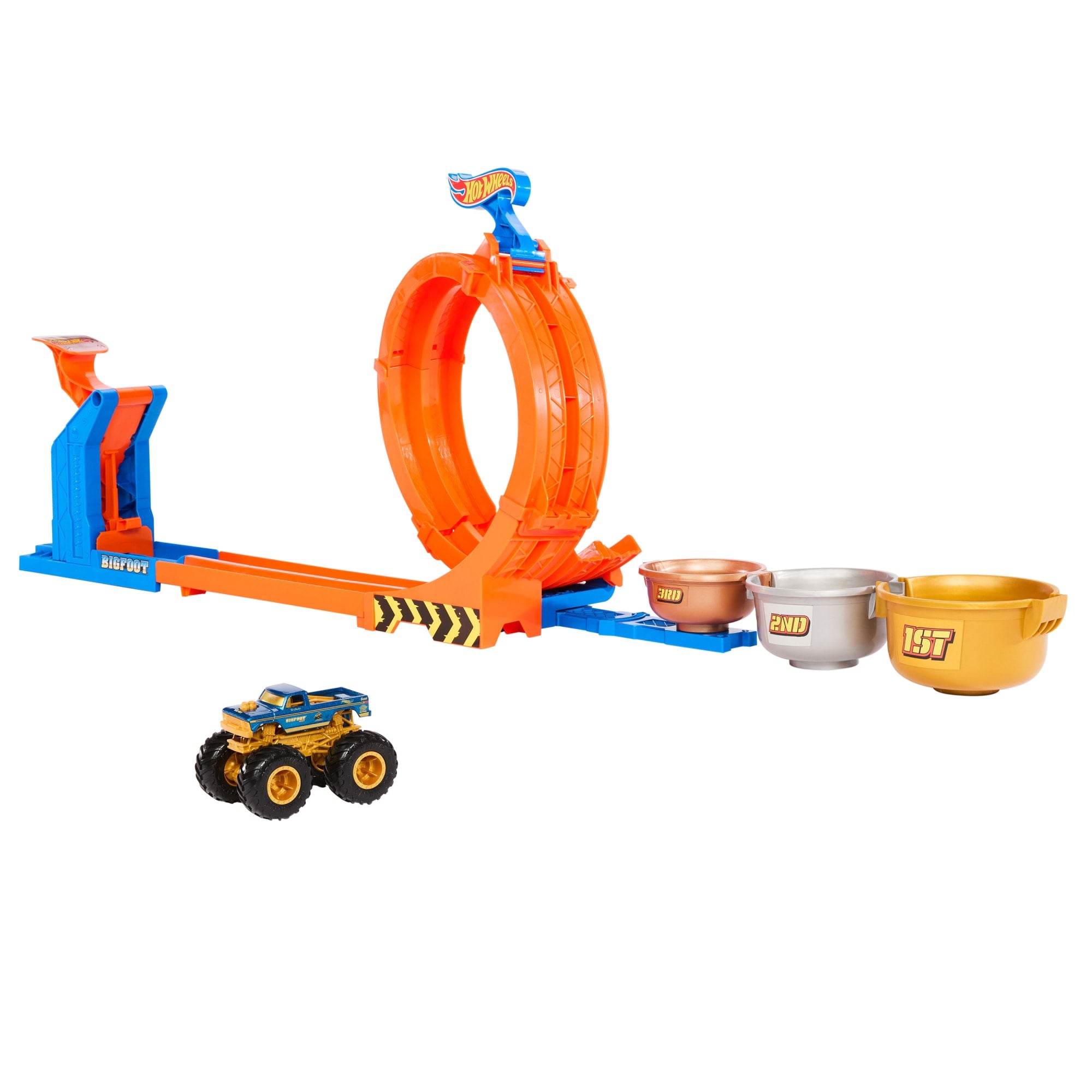 Hot Wheels Monster Trucks Défi du Trophée Tournez-et-Renversez