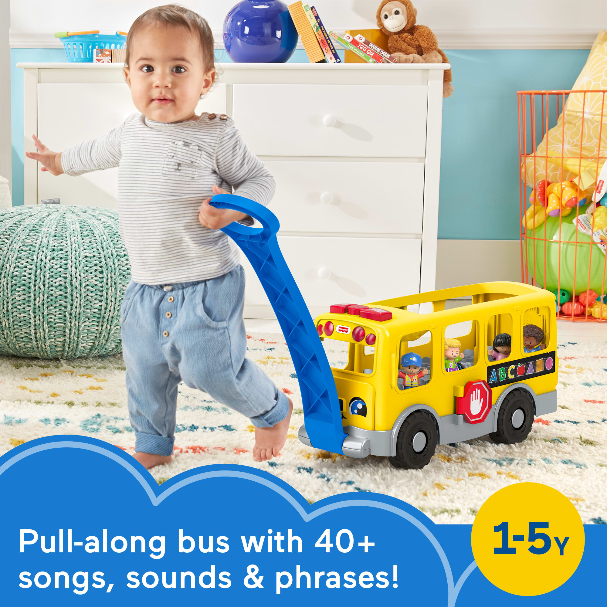 Fisher-Price Little People Big Yellow School Bus & Community Heroes Figures. Musical Toddler Toy - Image 2