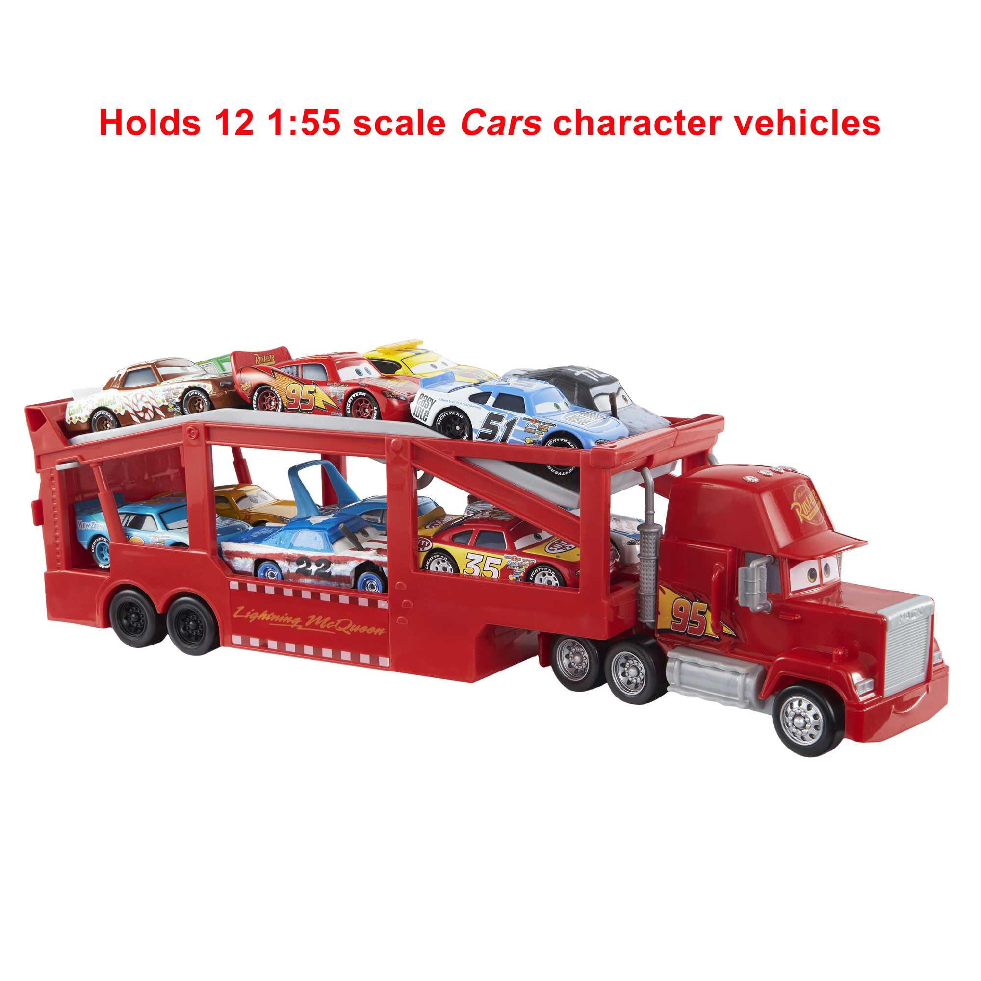 Disney And Pixar Cars Mack Hauler. 13-Inch Toy Transporter Truck With Ramp & Carry Storage For 12 Vehicles. Gift For Kids Ages 4 Years Old & Up - Image 4